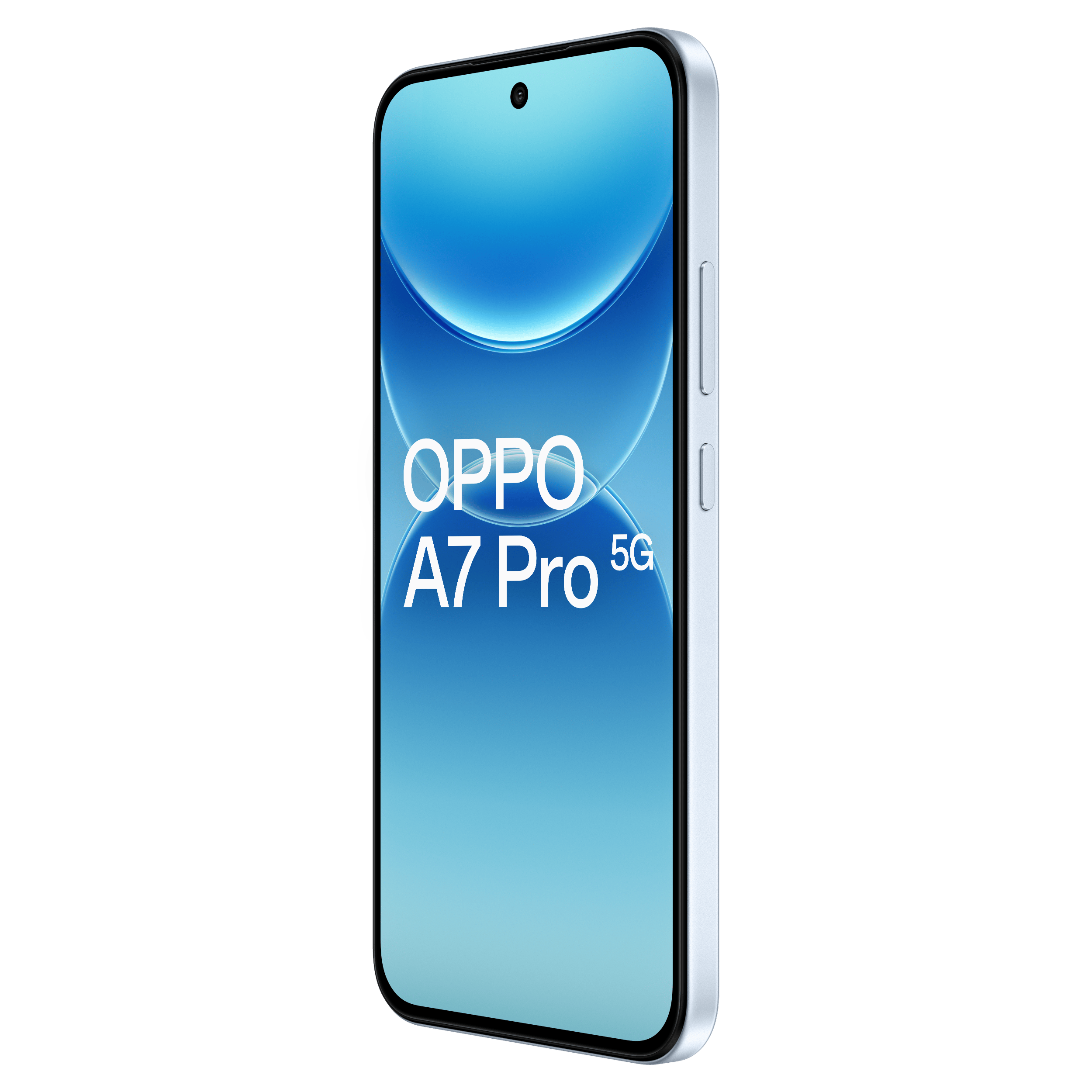 OPPO A7 Pro 5G Surfing Blue - Aanzicht vanaf rechts