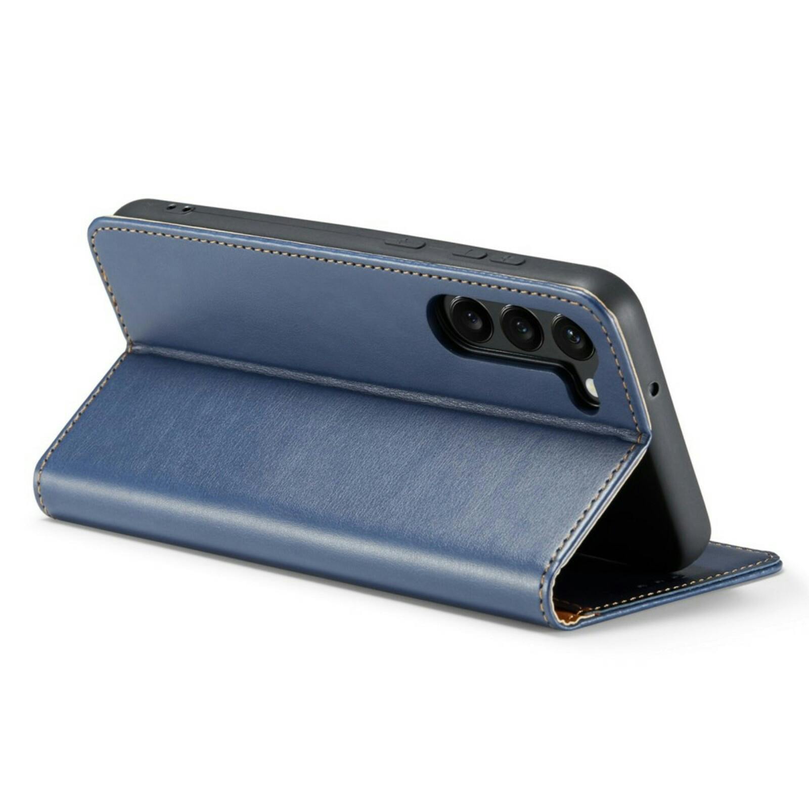 Fierre Shann Samsung Galaxy S24 Slim Wallet Hoesje Blauw