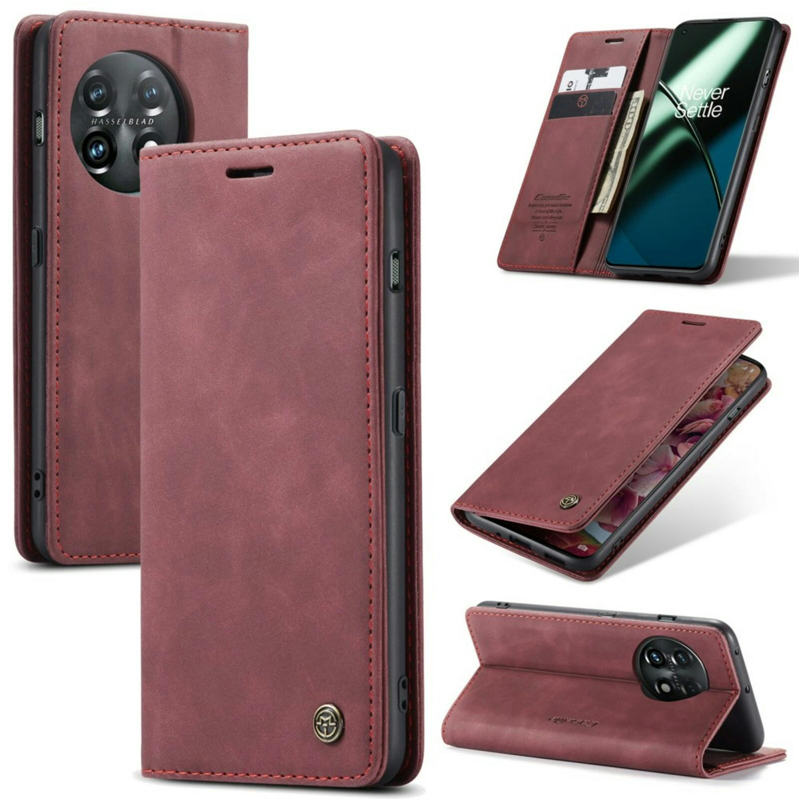 Caseme OnePlus 11 Portemonnee Hoesje Rood