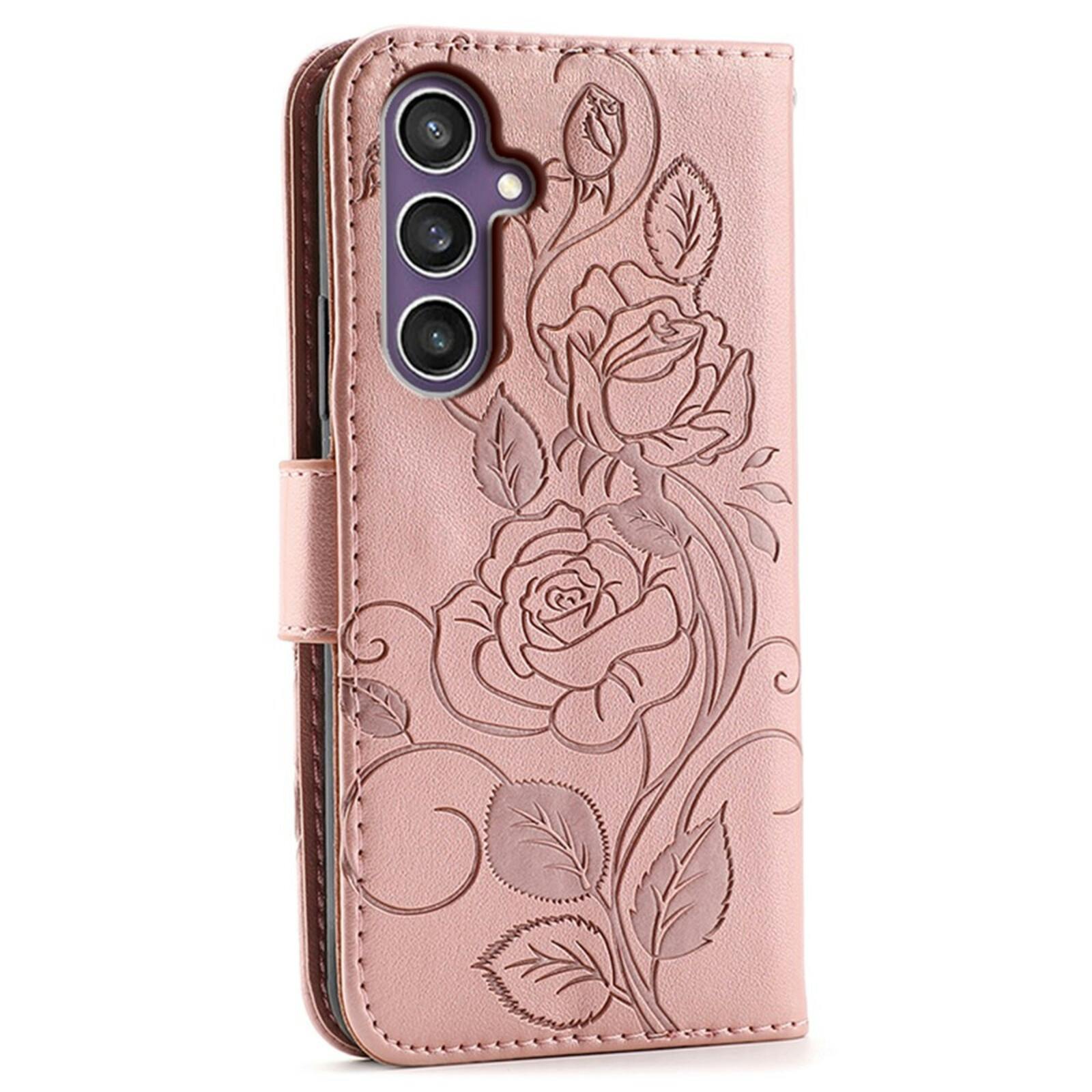 Comfycase Samsung Galaxy A27 Roses Bookcase Hoesje Roze