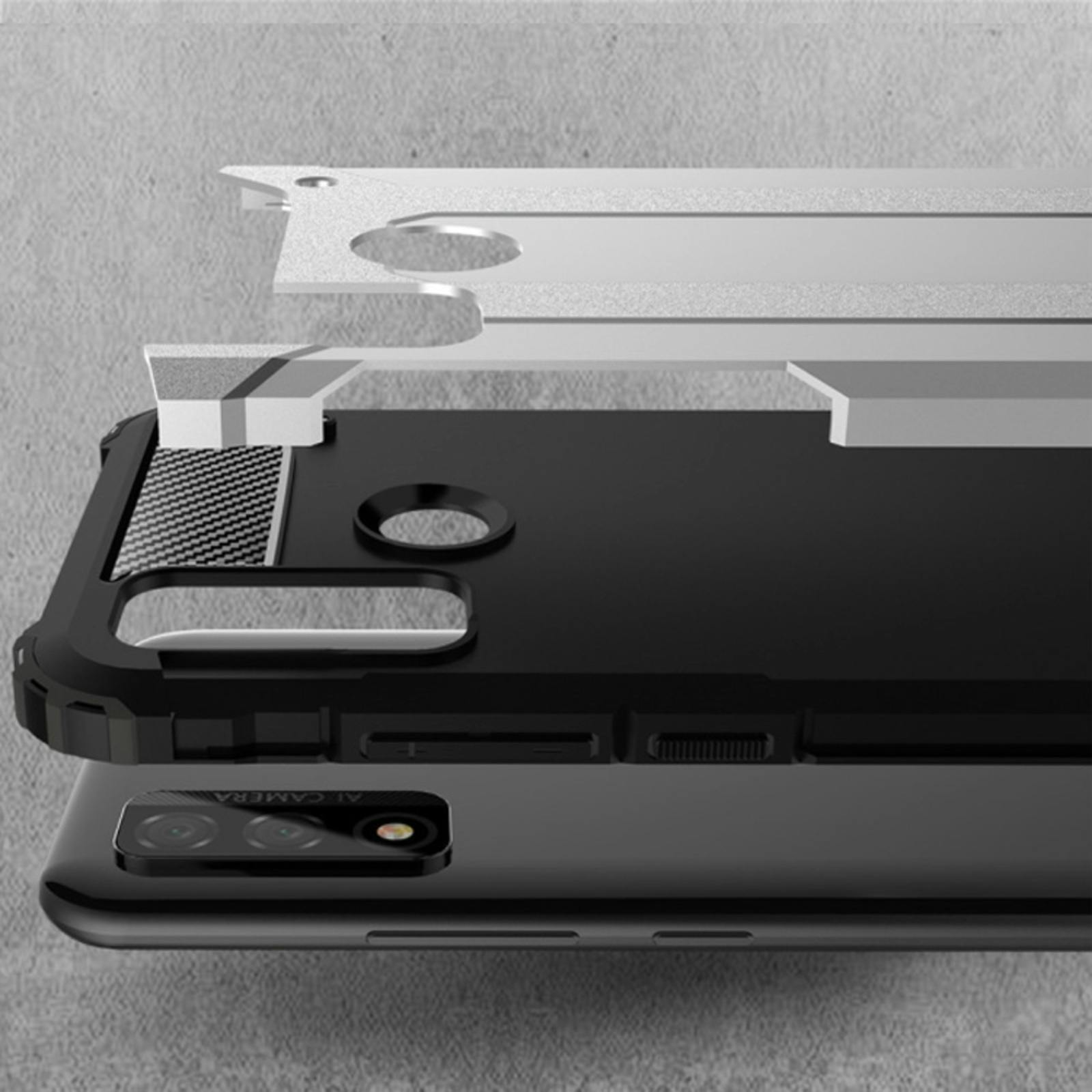 CaseBody Huawei P Smart 2020 Shockproof Hoesje Steel Armor Zilver