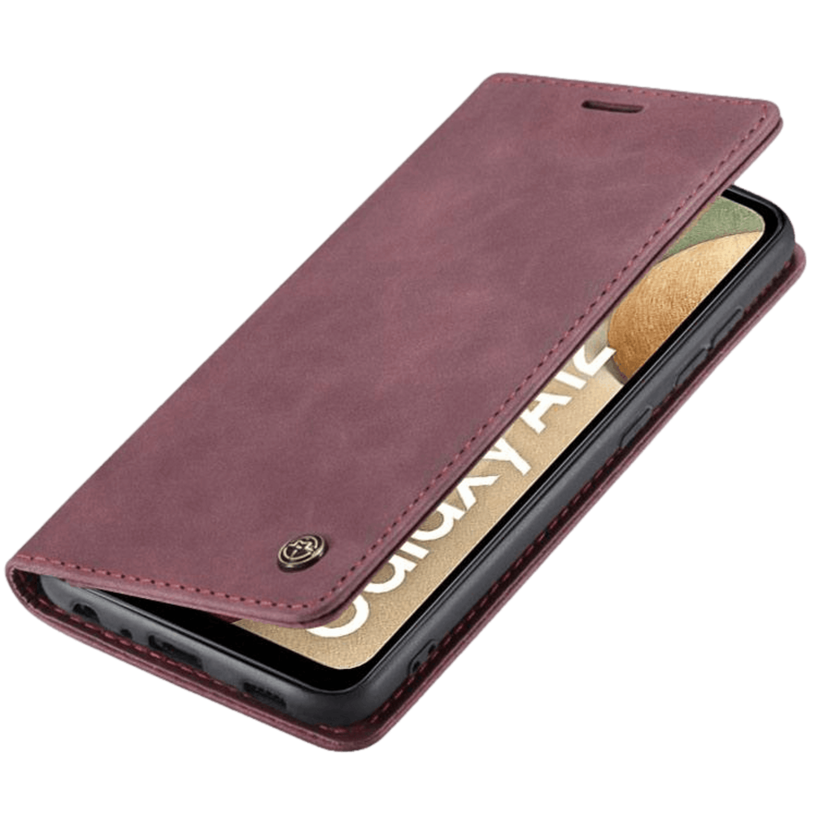 Caseme Samsung Galaxy A12 Business Wallet Bookcase Hoesje Rood