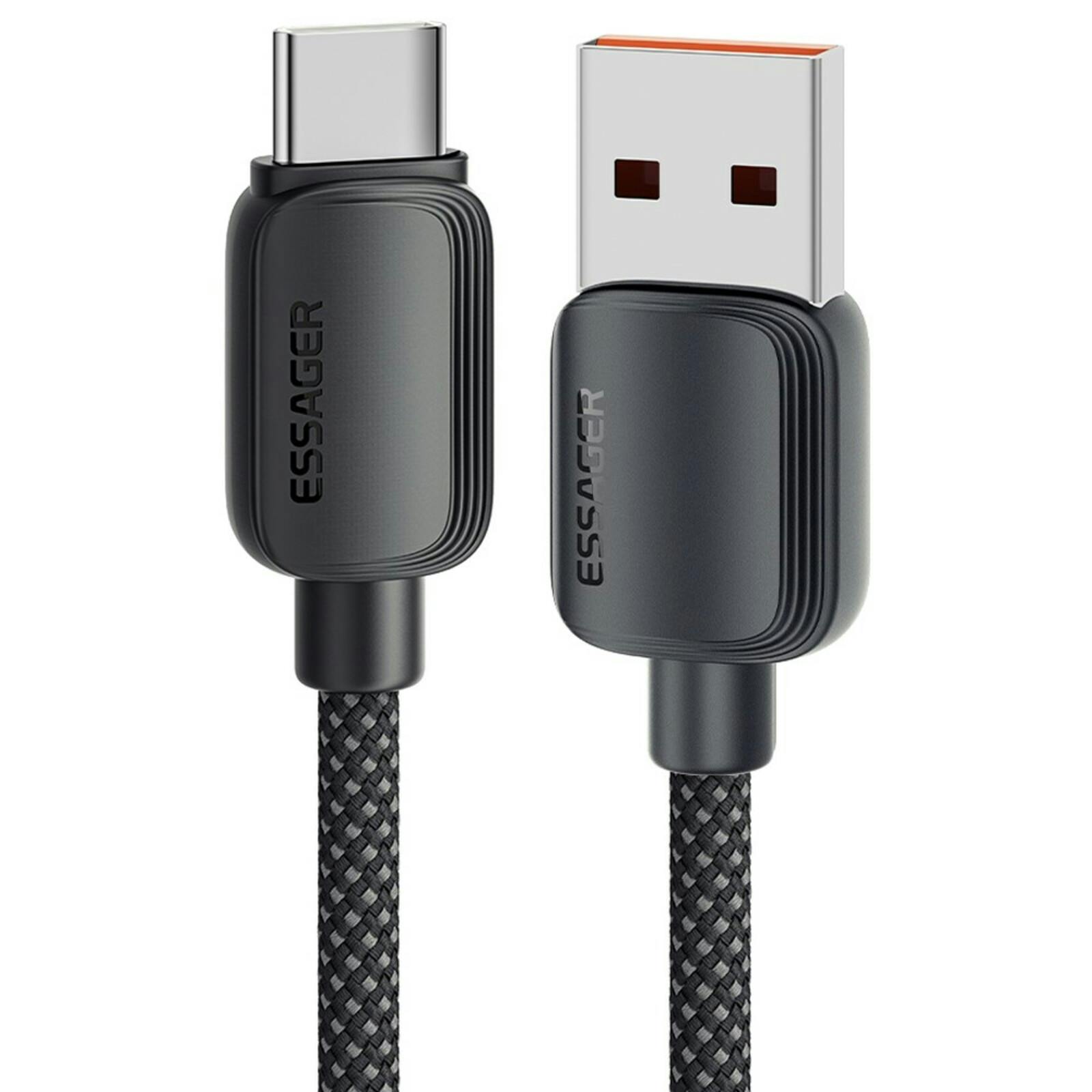 Essager 100W(!) Smartphone en Laptop Data + Oplaadkabel USB-A naar USB-C Zwart 3m
