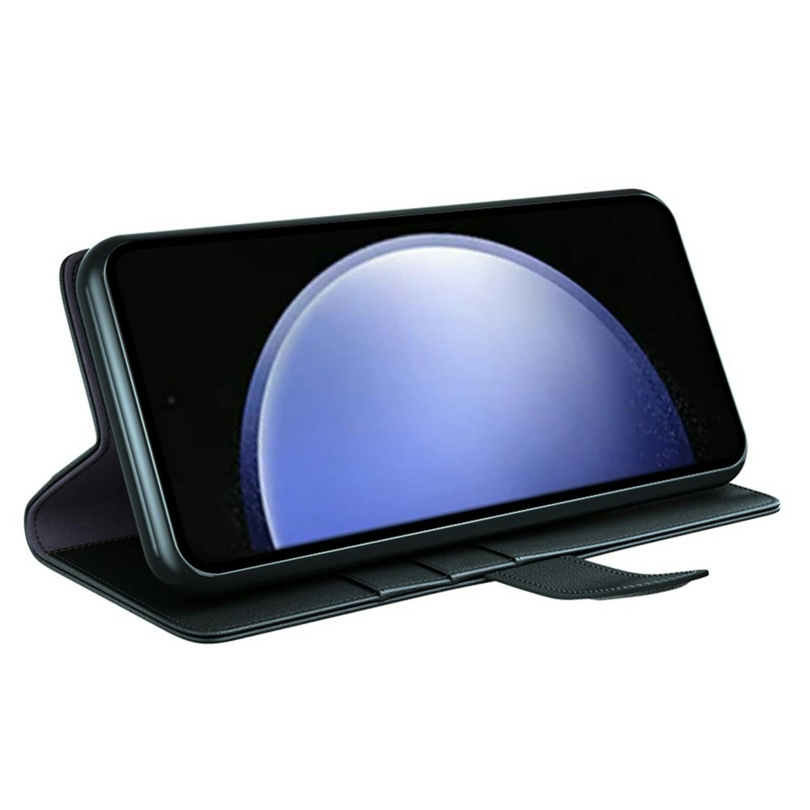 Fonexio Samsung S23 FE Luxe Lederen Book Case Zwart