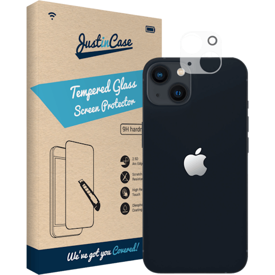Just in Case iPhone 14 Plus Gehard Glazen Camera Protector Transparant - Voorkant