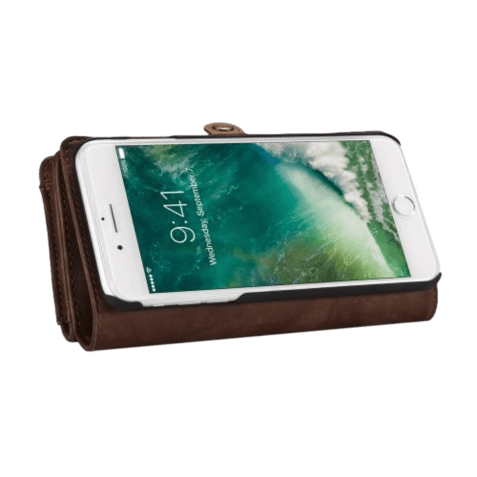 Caseme iPhone 7 Plus / 8 Plus Vintage Bookcase Hoesje Bruin