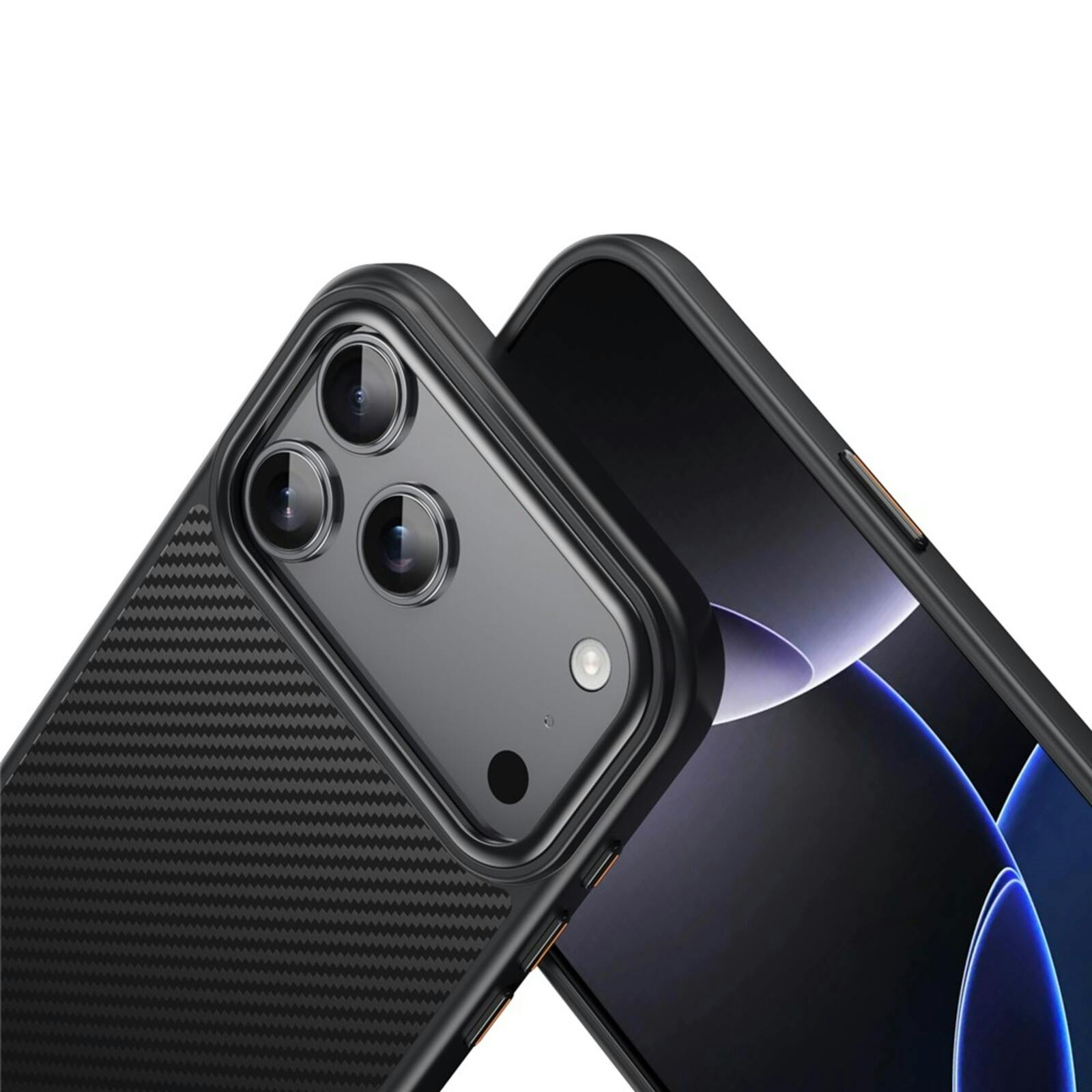 Mocaa Apple iPhone 17 Pro Max Slim Carbon Pantser MagSafe Case Zwart