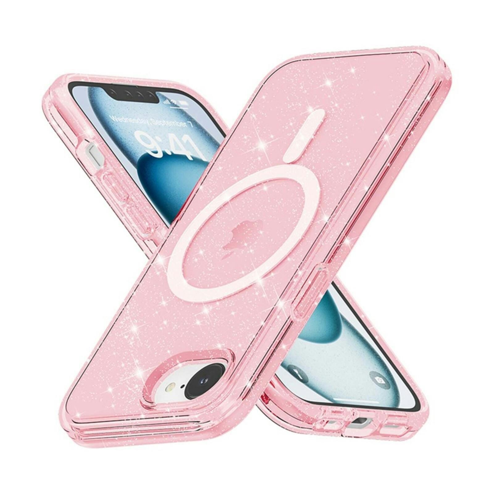 Mocaa Apple iPhone 16e Glitz Magsafe Beschermhoesje Roze