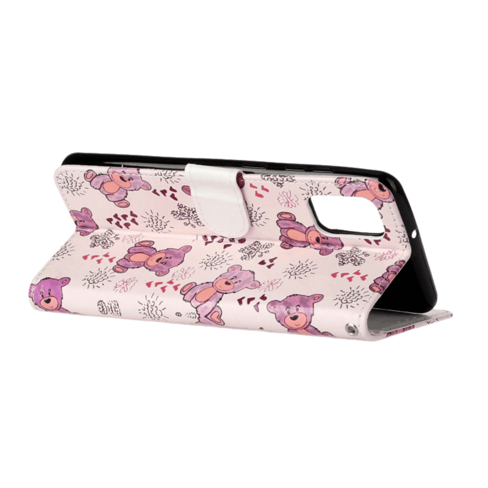 Comfycase Samsung Galaxy A41 Cutie Bears Booktype Hoesje Roze