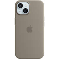 Apple iPhone 15 MagSafe Siliconen Hoesje Bruin - Voorkant