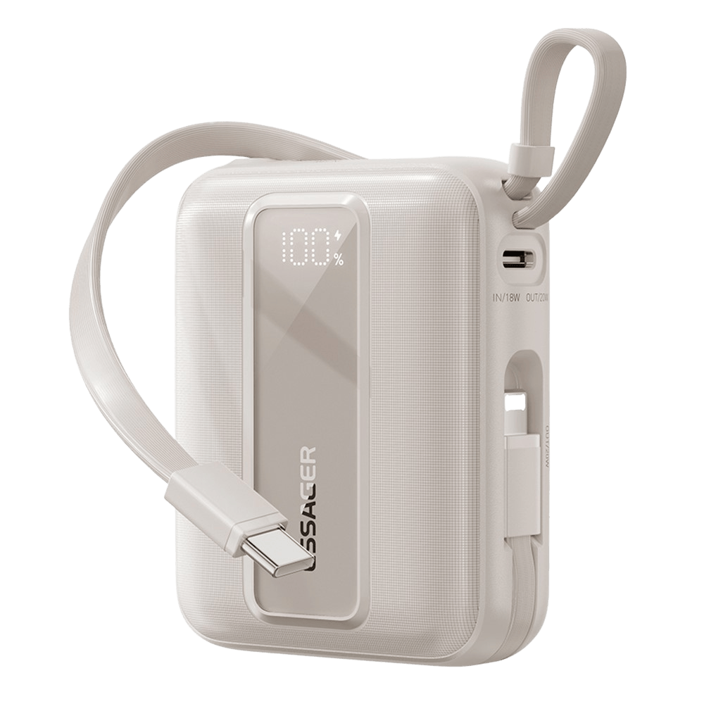 Essager Quick Charge Compact Powerbank met Kabels Titanium 20.000 mAh