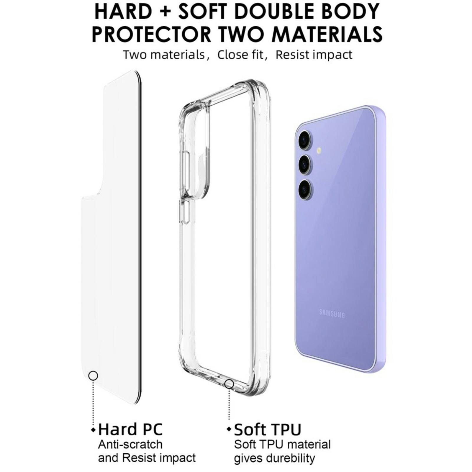 CaseBody Samsung A35 Dual Layer Anti-Shock Hoesje Transparant