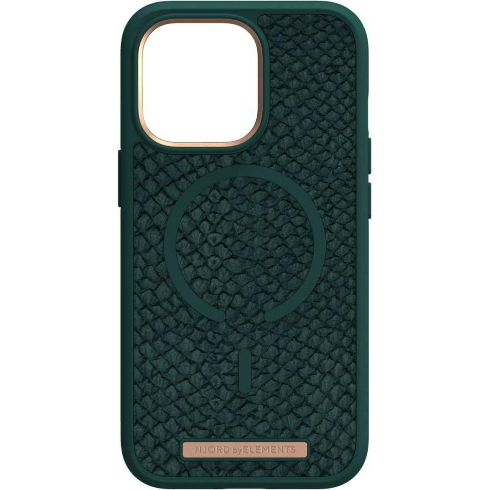 Njord byELEMENTS iPhone 13 Pro Salmon Leren Hoesje Green