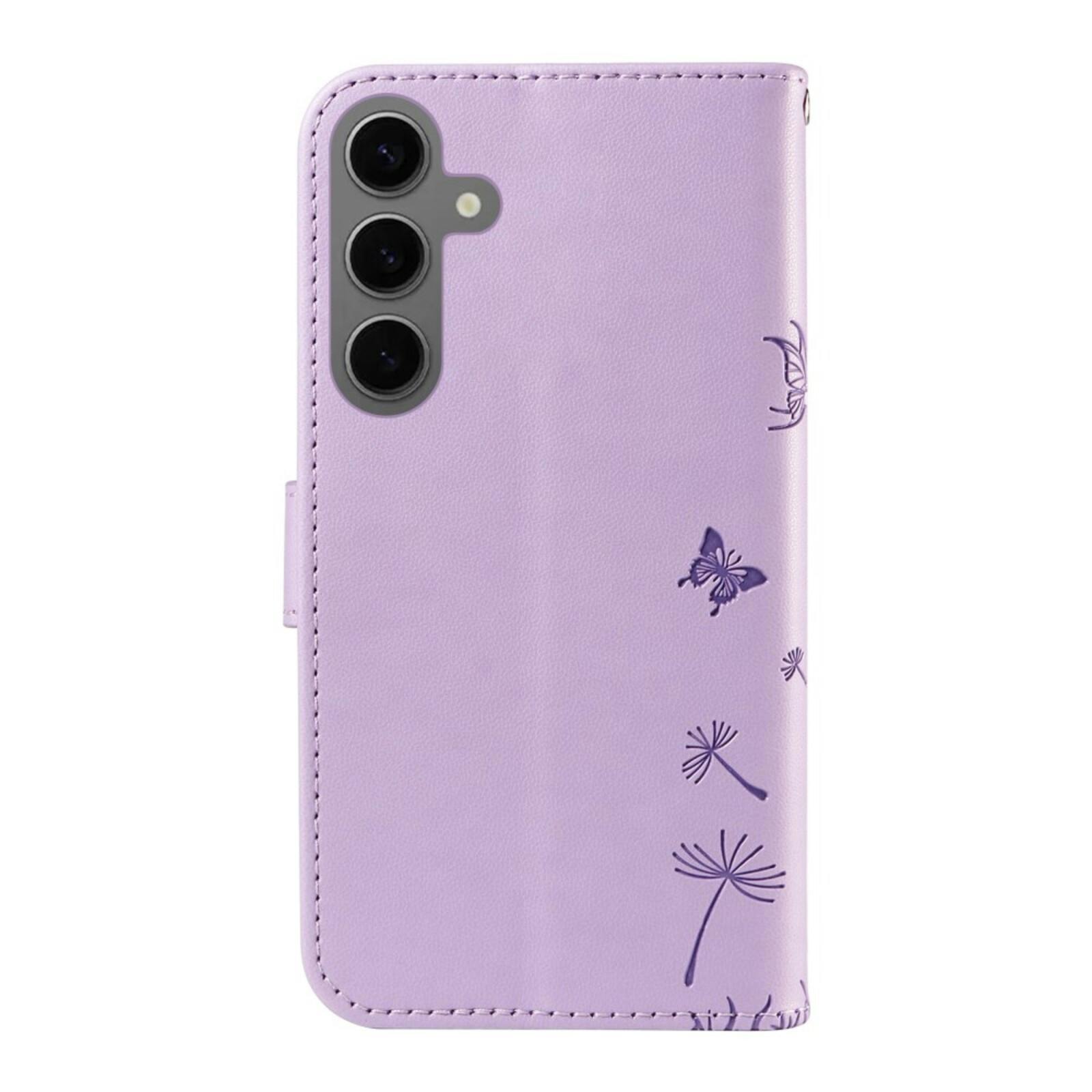 Comfycase Samsung S25 / S24 Dandelion Bookcase Hoesje Paars