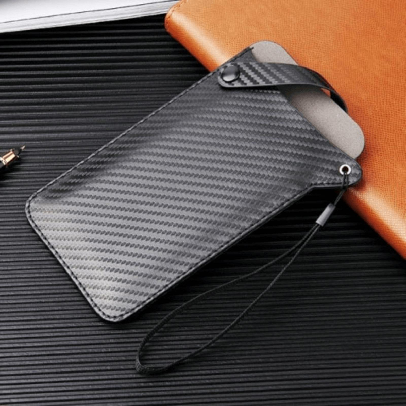 CaseBody Pocket Sleeve met Riemband Carbon L