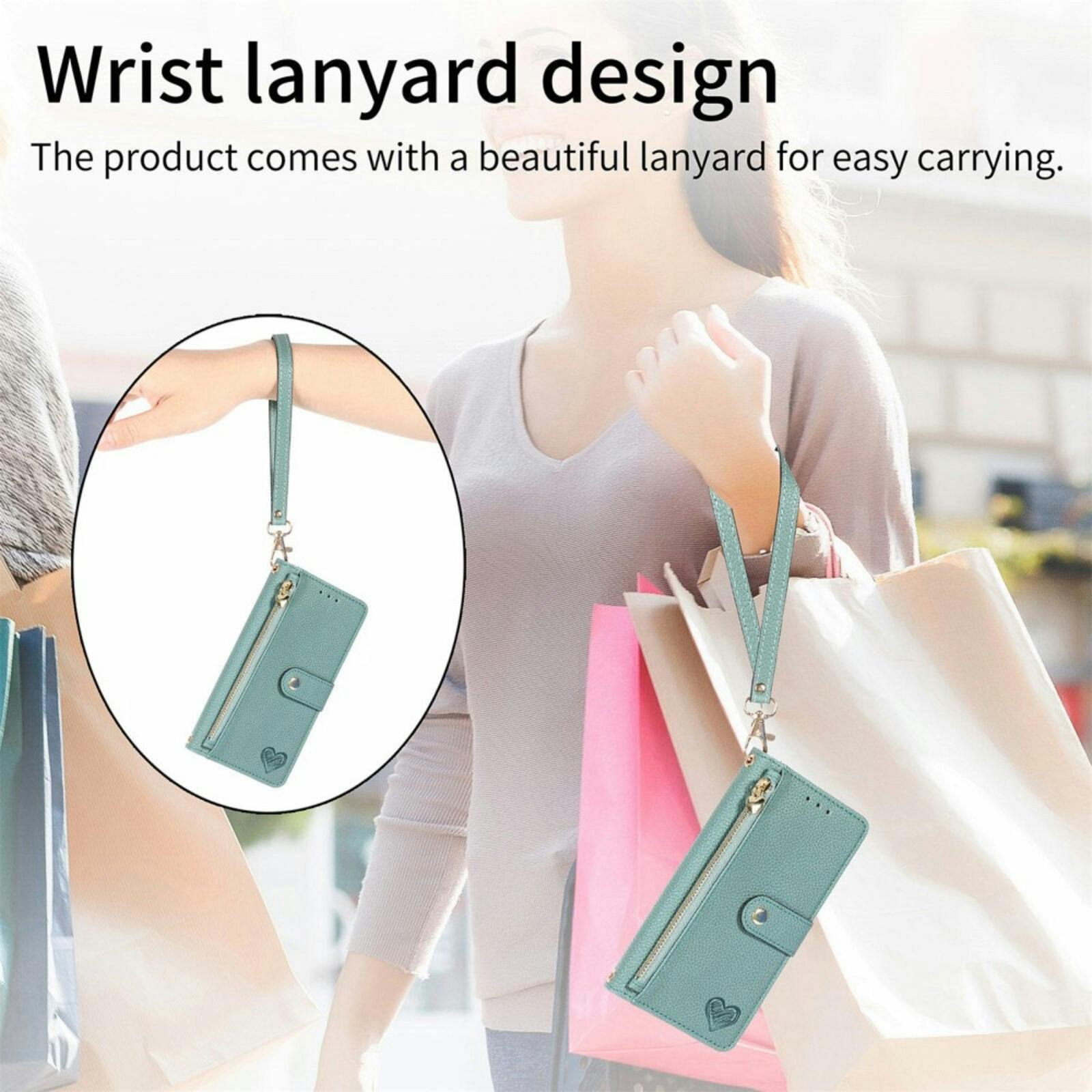 Mocaa Samsung Galaxy S24 Love Heart Wallet Hoesje Groen