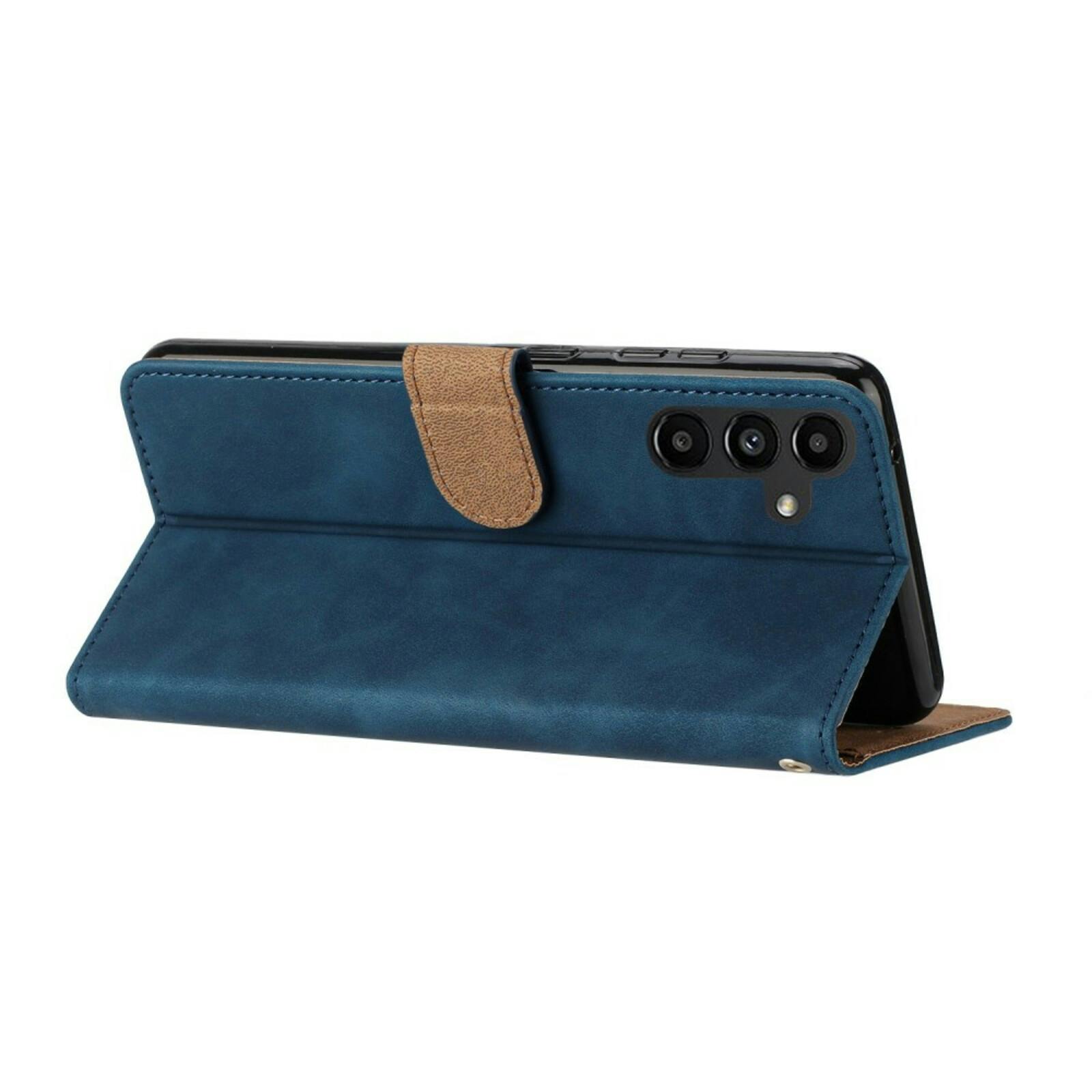 Comfycase Samsung Galaxy A55 Vlinder Suède Portemonnee Hoesje Blauw
