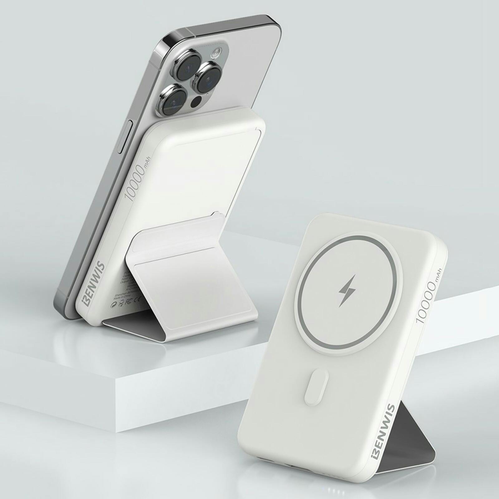 Benwis Slick 22.5W 10.000mAh MagSafe Powerbank Wit 10.000 mAh