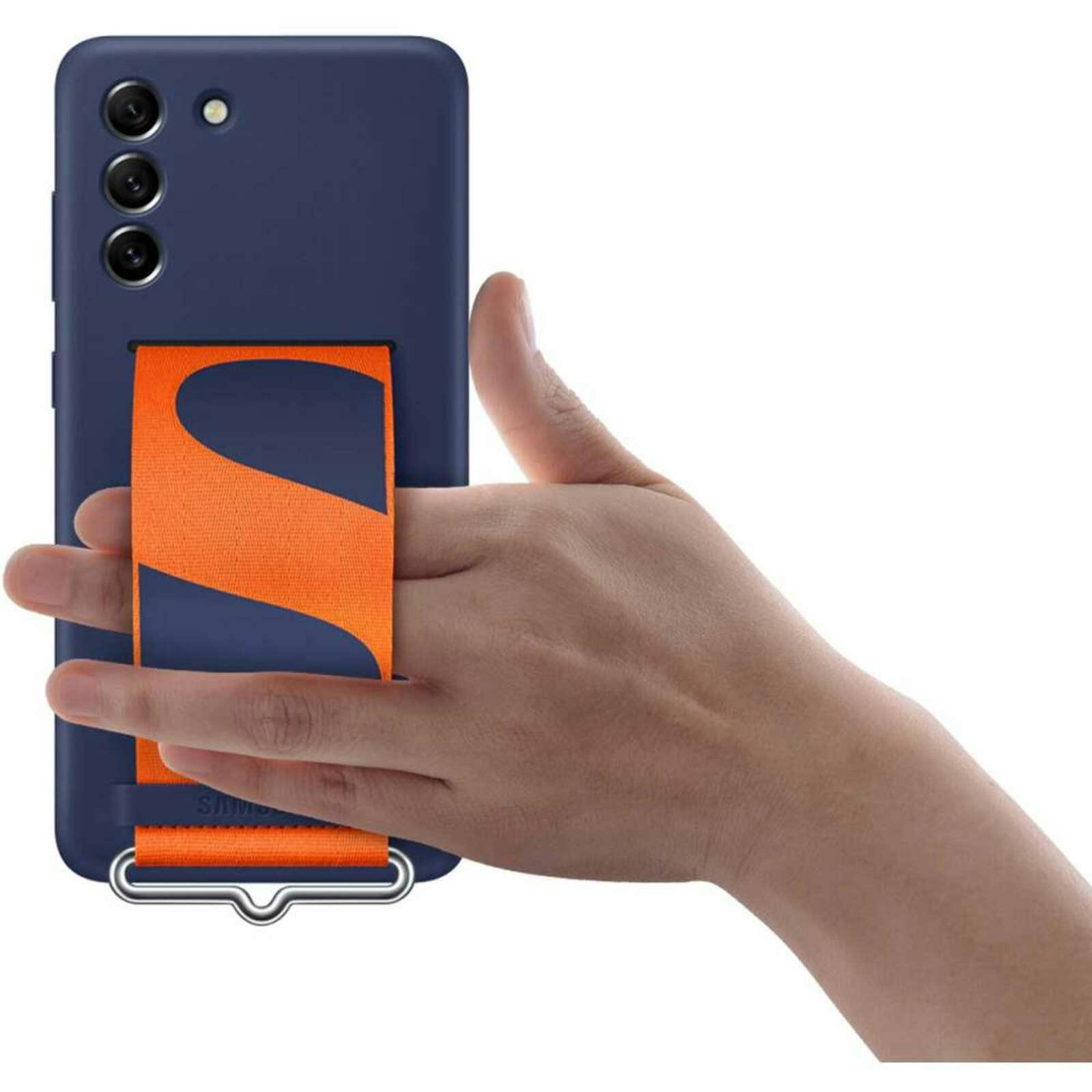 Samsung Galaxy S21 FE Siliconen Hoesje met Band Navy