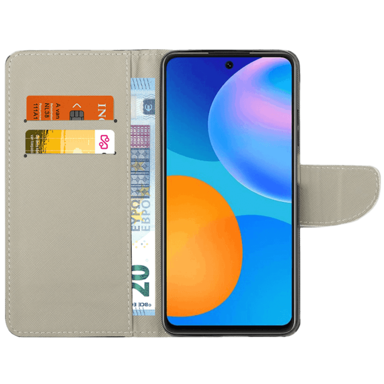 Comfycase Samsung Galaxy don't touch my bookcase telefoonhoesje Zwart