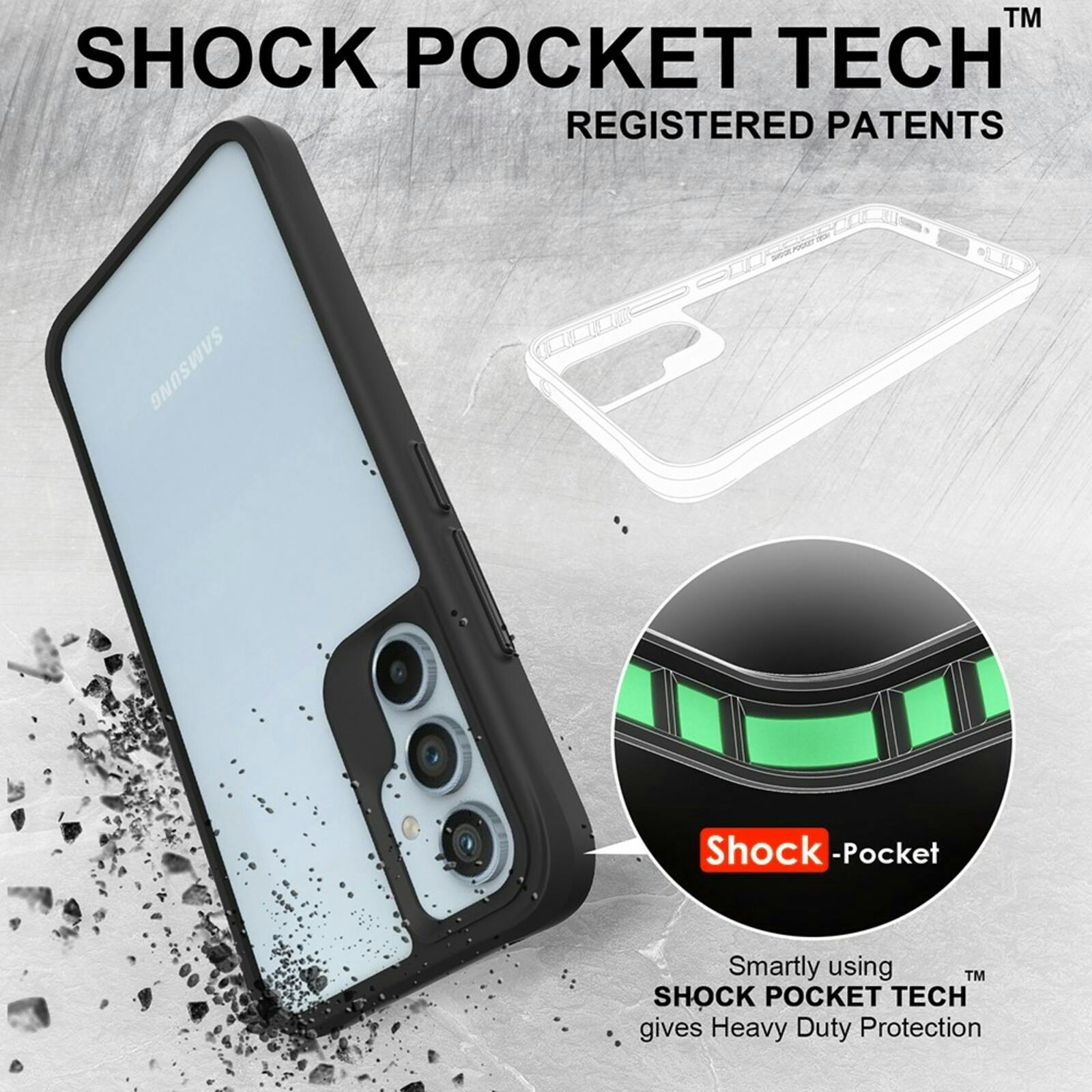 CaseBody Samsung A15 Combat X Beschermhoesje Zwart