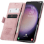 Caseme Galaxy S23 Ultra Retro Portemonnee Hoesje Roze - Voorkant