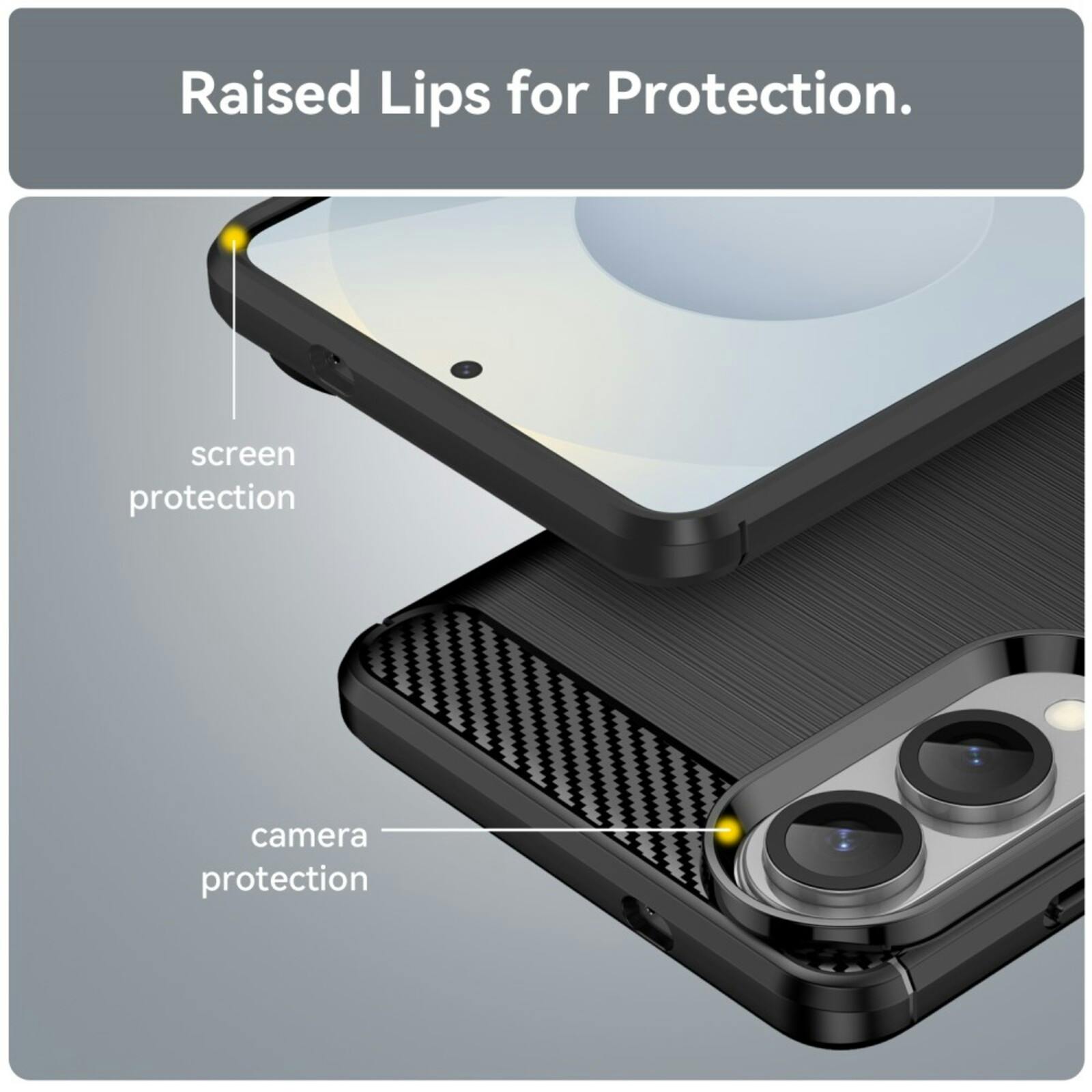 Mocaa Samsung Galaxy S25 Edge Schokbestendig Hoesje Zwart