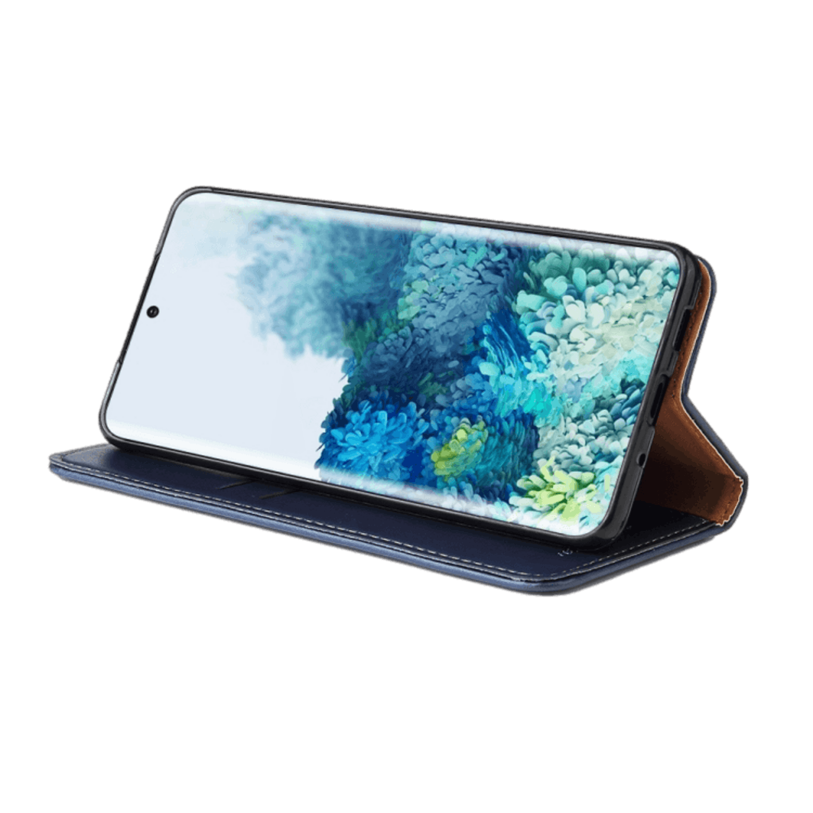 Fierre Shann Samsung Galaxy S20 Slim Wallet Hoesje Blauw