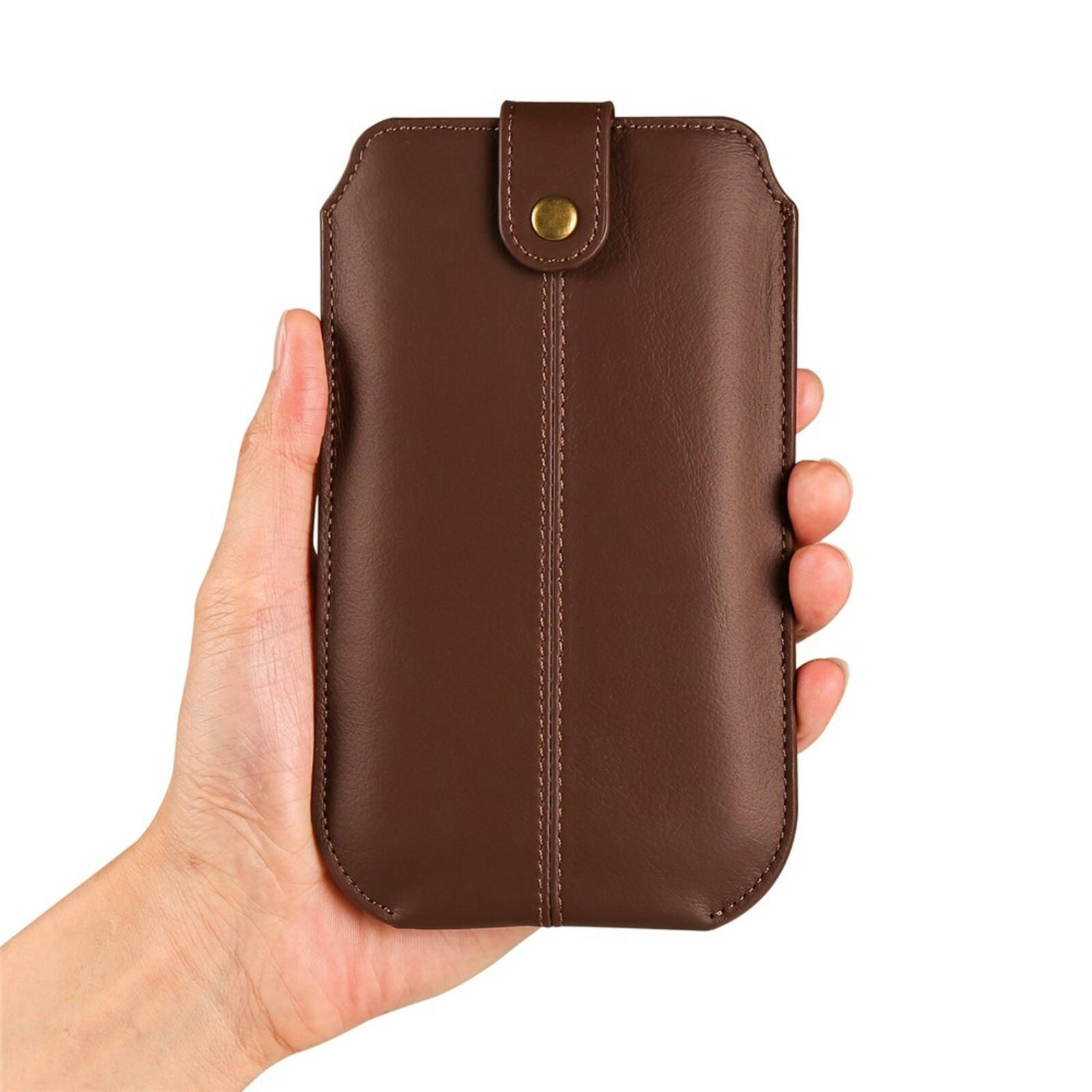 Comfycase Echt Lederen Opberghoesje Bruin L