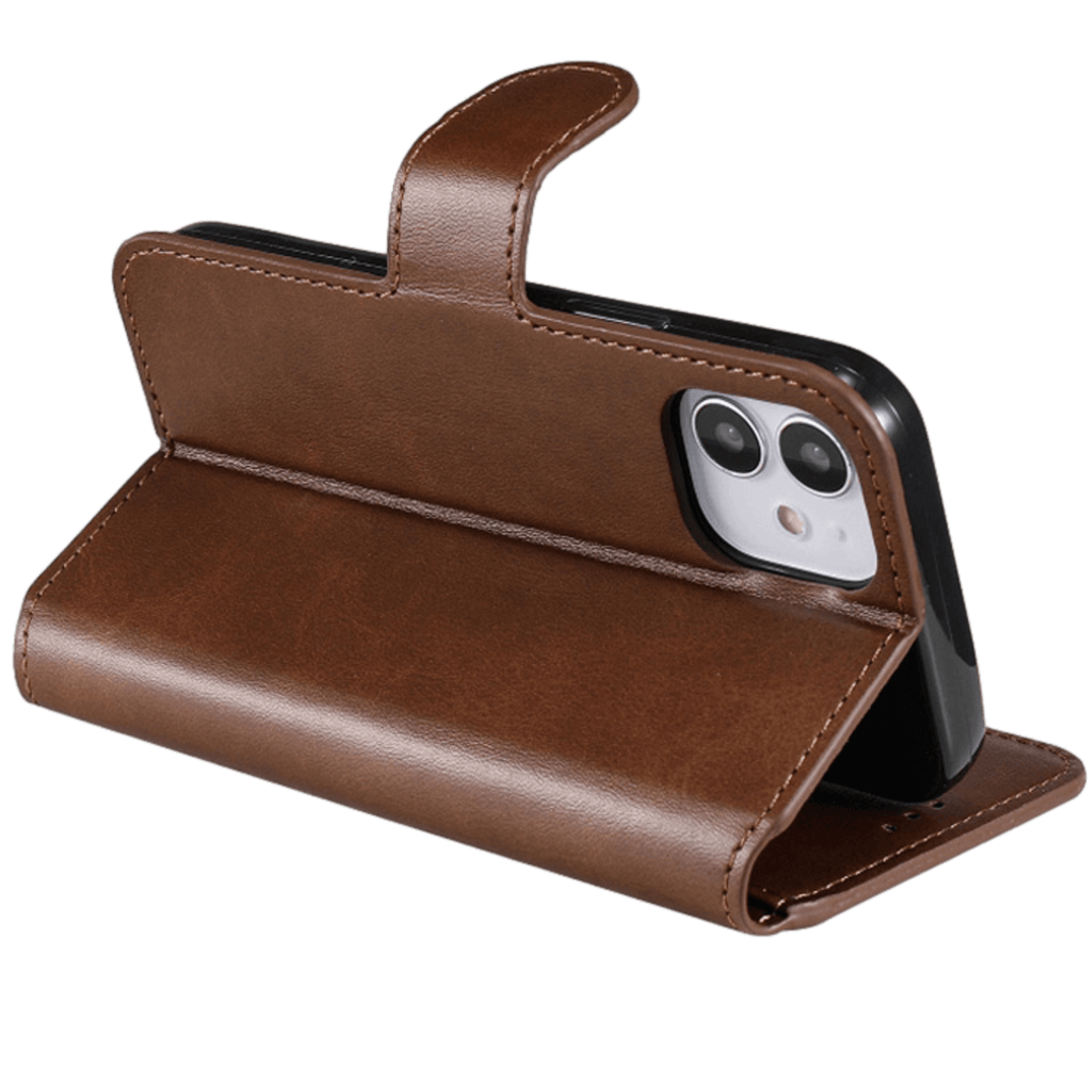 Mocaa iPhone 12 (Pro) Slim-Fit Boek Hoesje Bruin