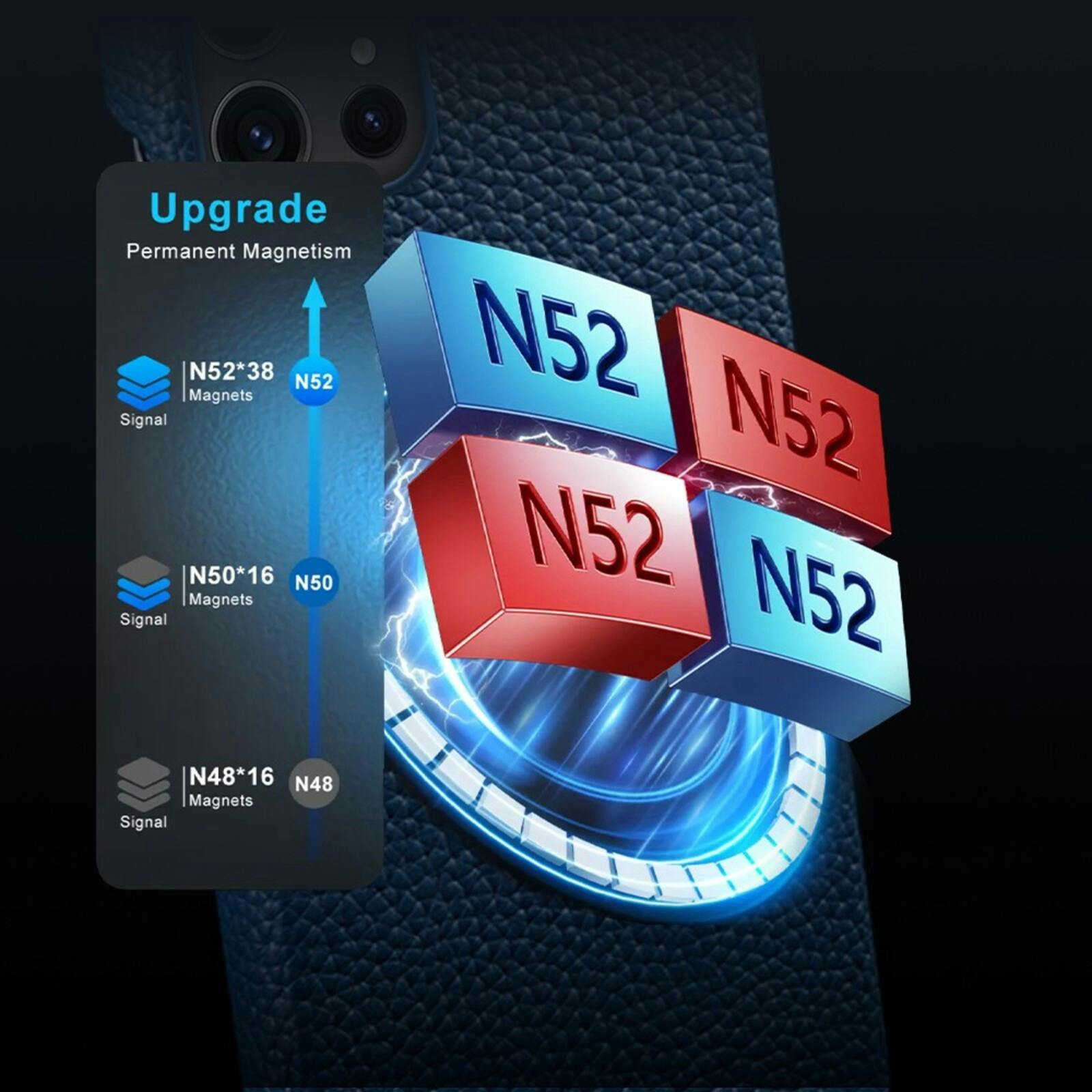 Fashion Samsung Galaxy S26 Ultra Magnetisch Hoesje Echt Leer Blauw