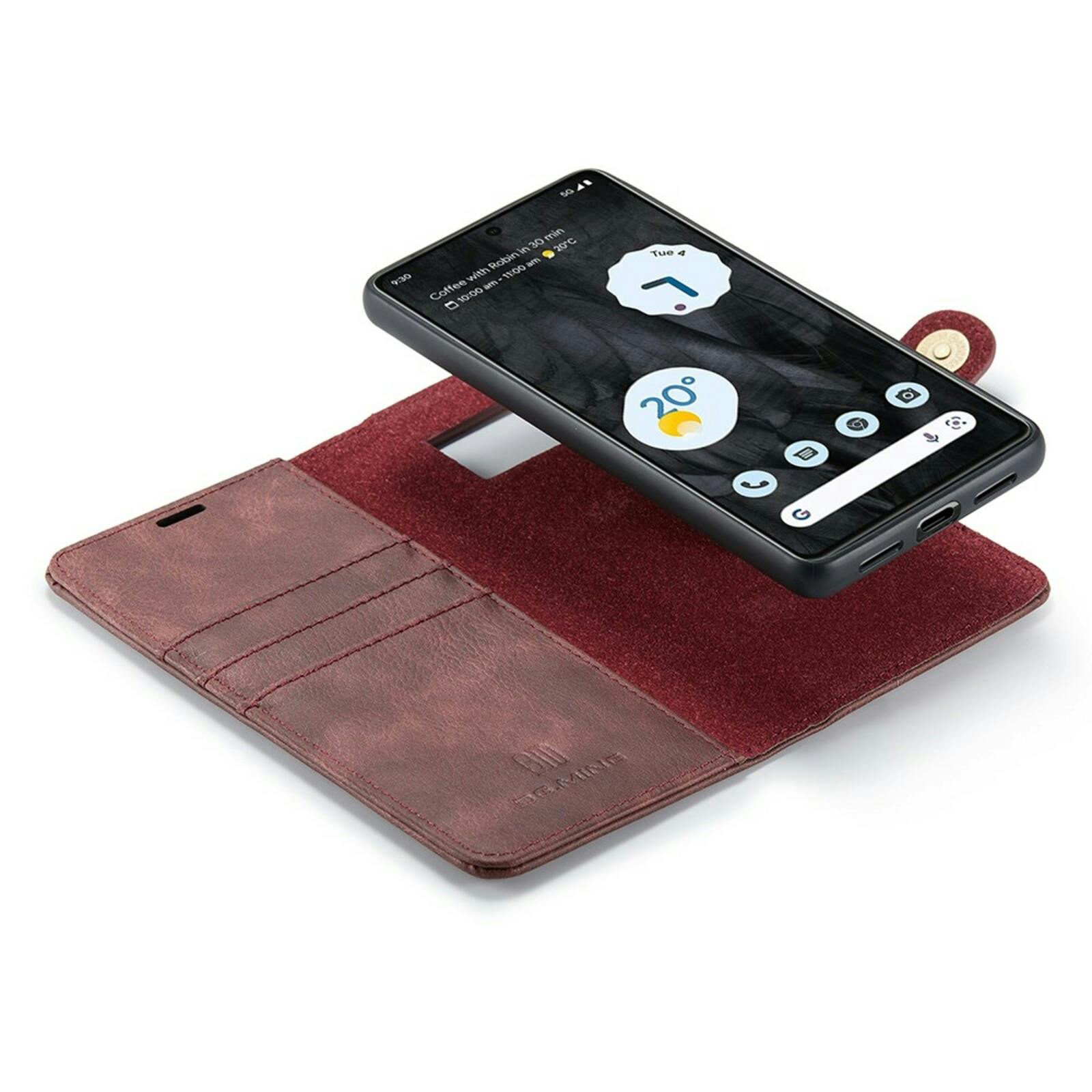 DG.MING Google Pixel 8 Pro Lederen 2-in-1 Wallet Hoesje Rood