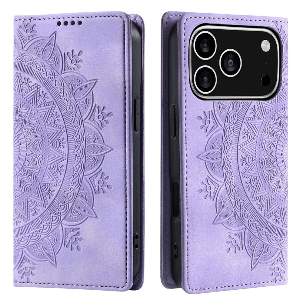 Comfycase Apple iPhone 17 Pro Soft Mandala Bookcase Paars
