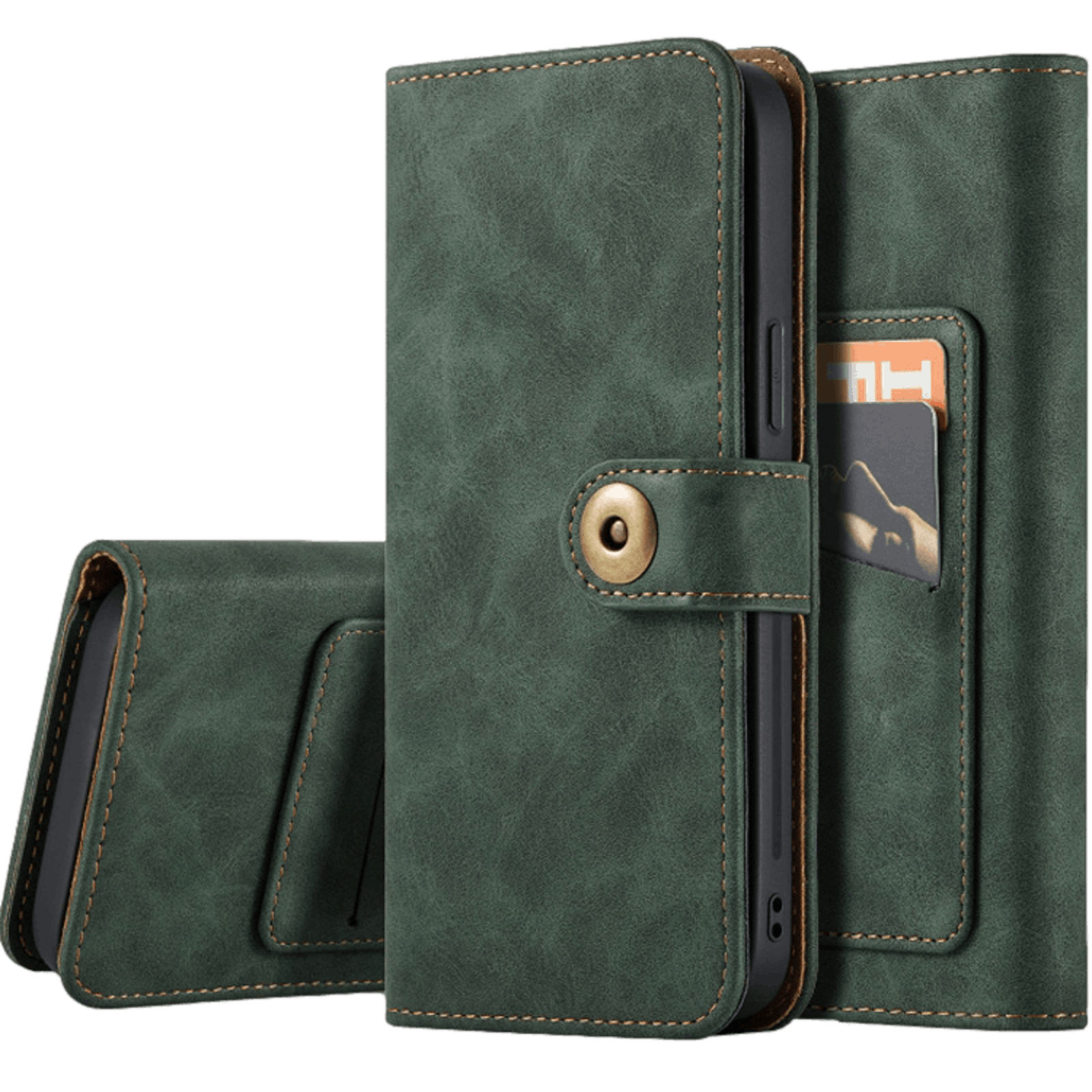 Mocaa iPhone 12 Mini Vintage 2-in-1 Wallet Hoesje Groen
