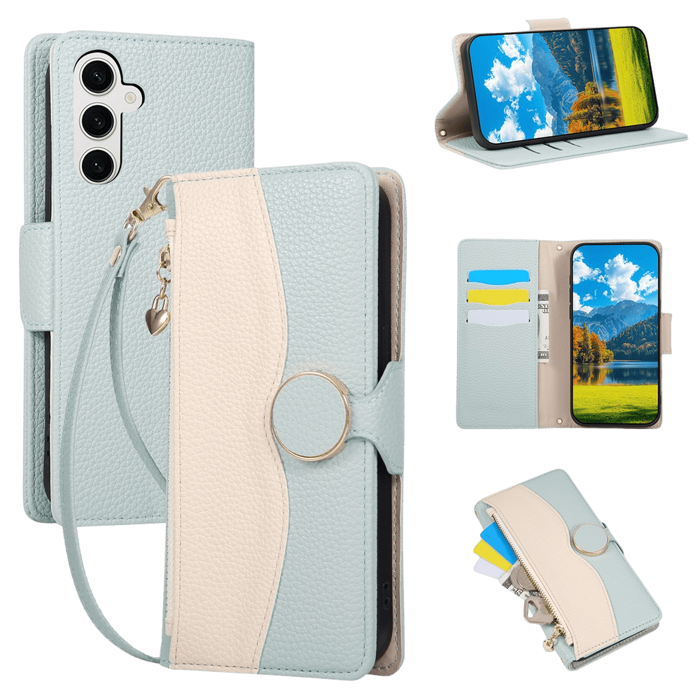 TwoTone Samsung Galaxy S26 Plus Zipper Boek Hoesje Groen