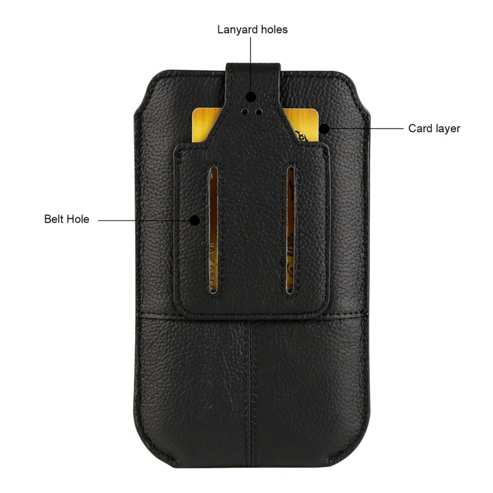 Comfycase Echt Lederen Opberghoesje Zwart XL