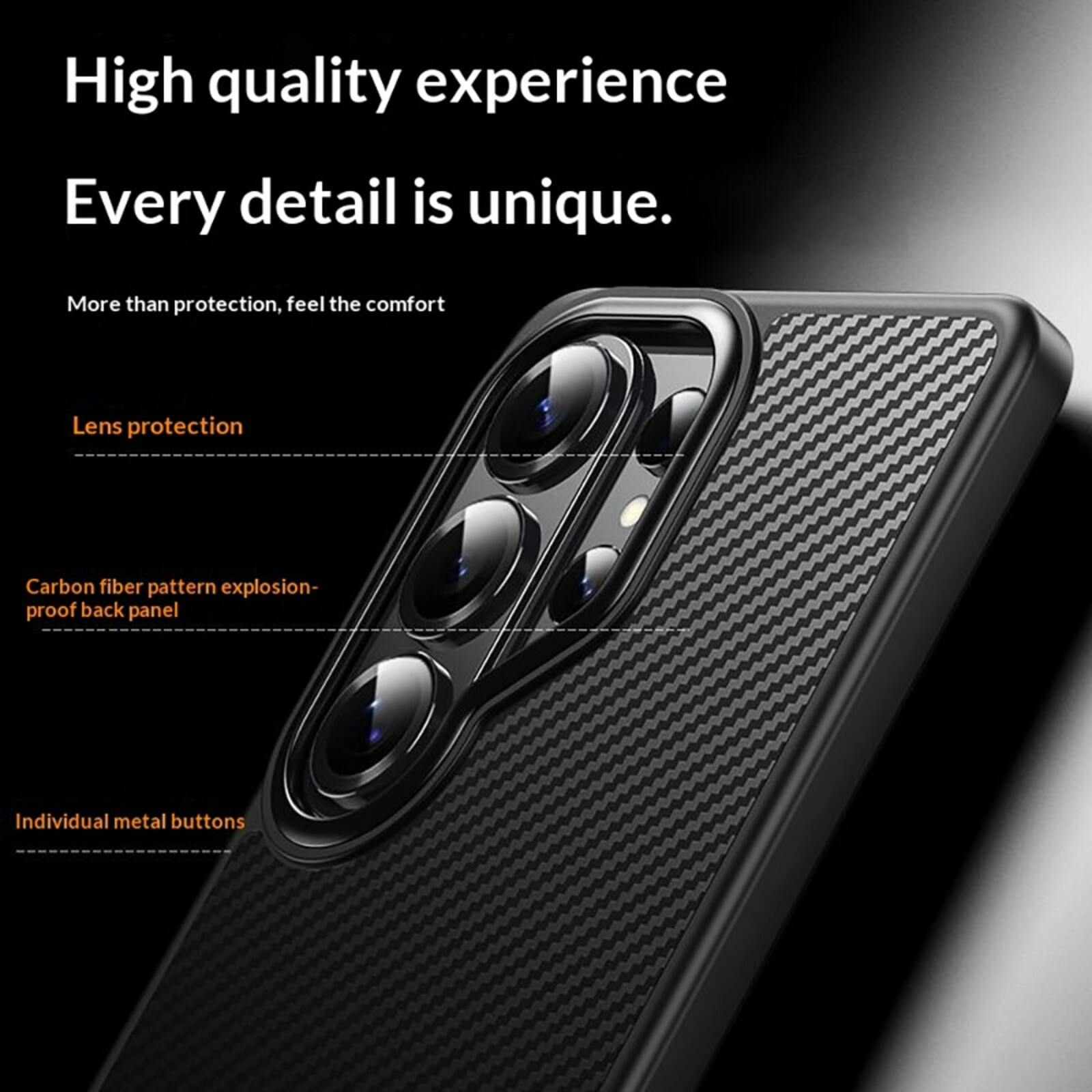 CaseBody Samsung Galaxy S26 Ultra Carbon Fiber Magnetic Hoesje Zwart