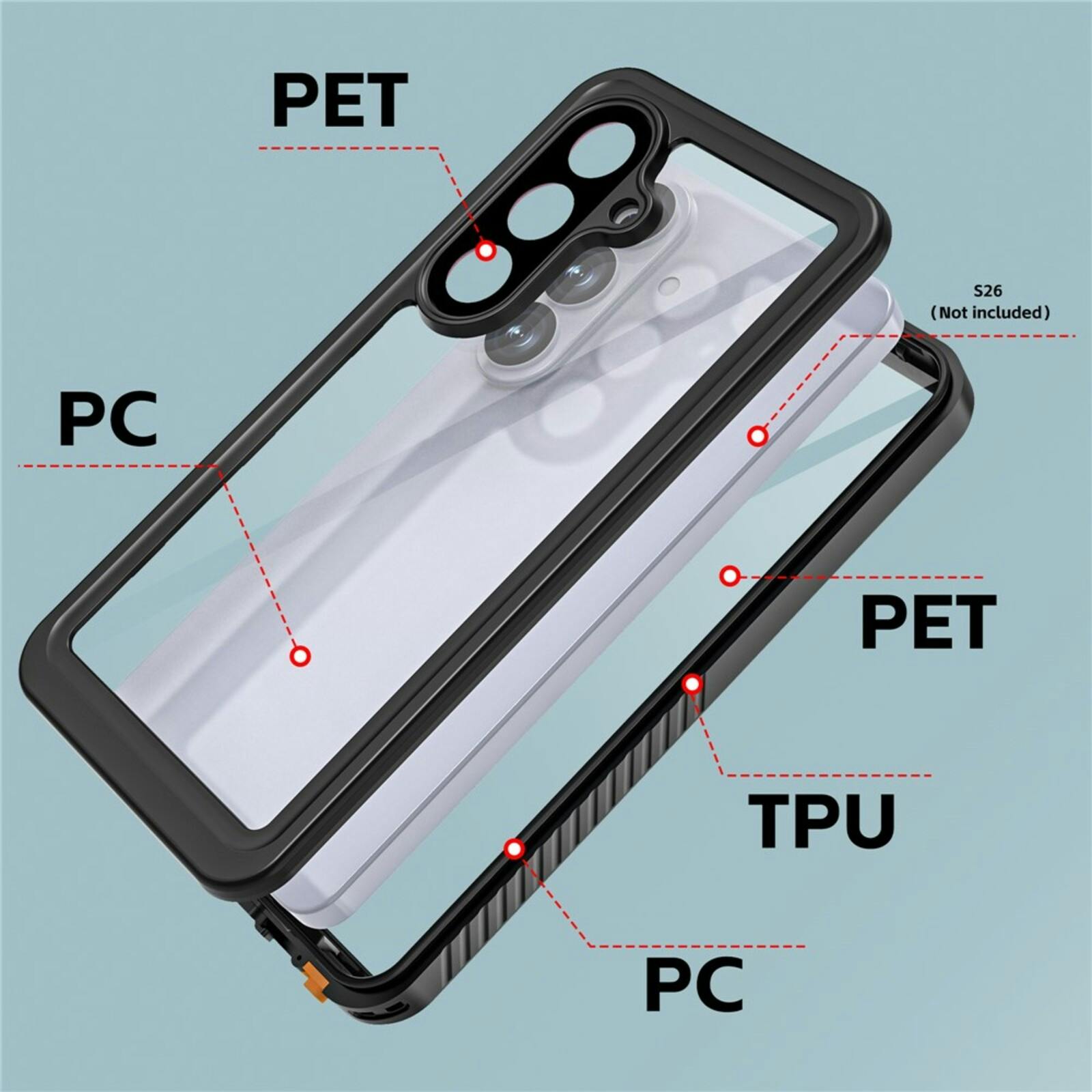 REDPEPPER Samsung S26 FS Series Waterproof Case Zwart
