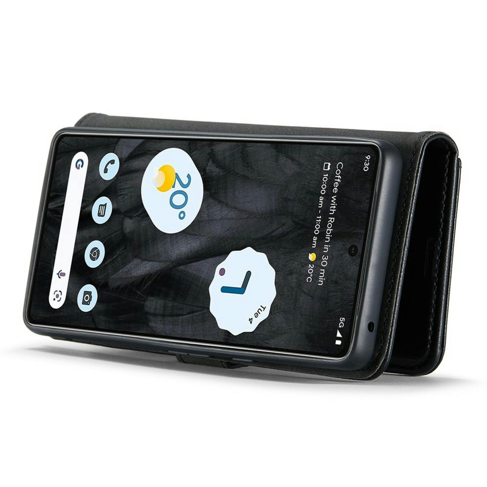 DG.MING Google Pixel 8 Pro Lederen 2-in-1 Wallet Hoesje Zwart