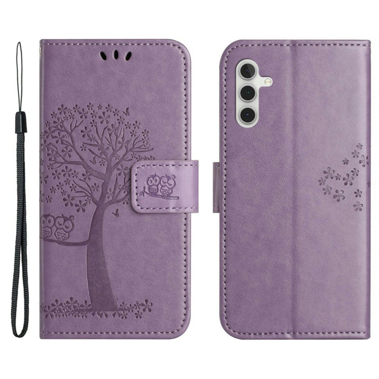 Comfycase Samsung Galaxy A35 Bookcase Hoesje Uiltjes Paars