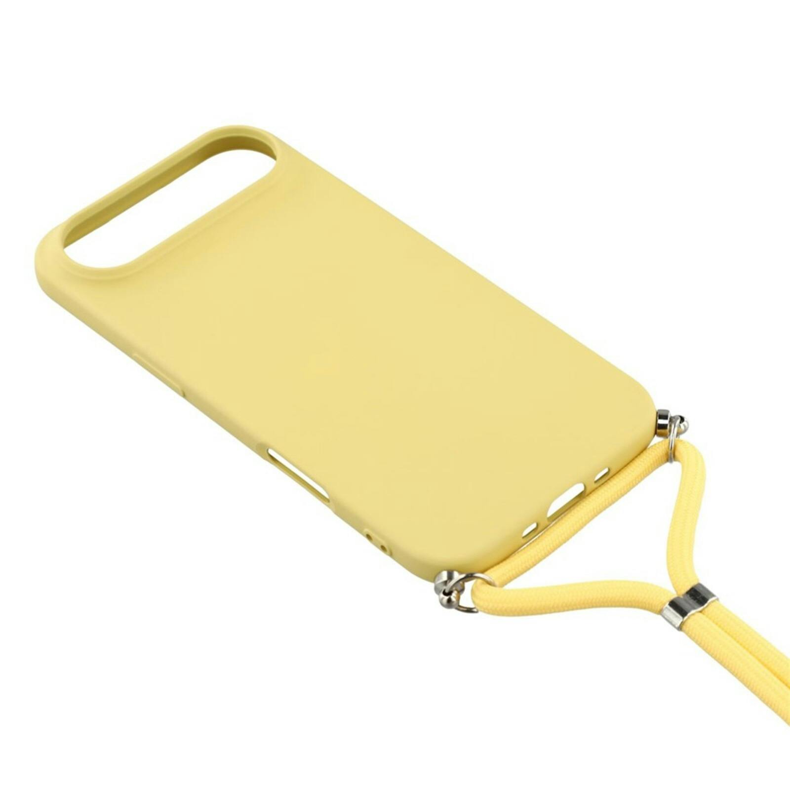 Mocaa Apple iPhone 17 Air Hoesje met Koord Geel