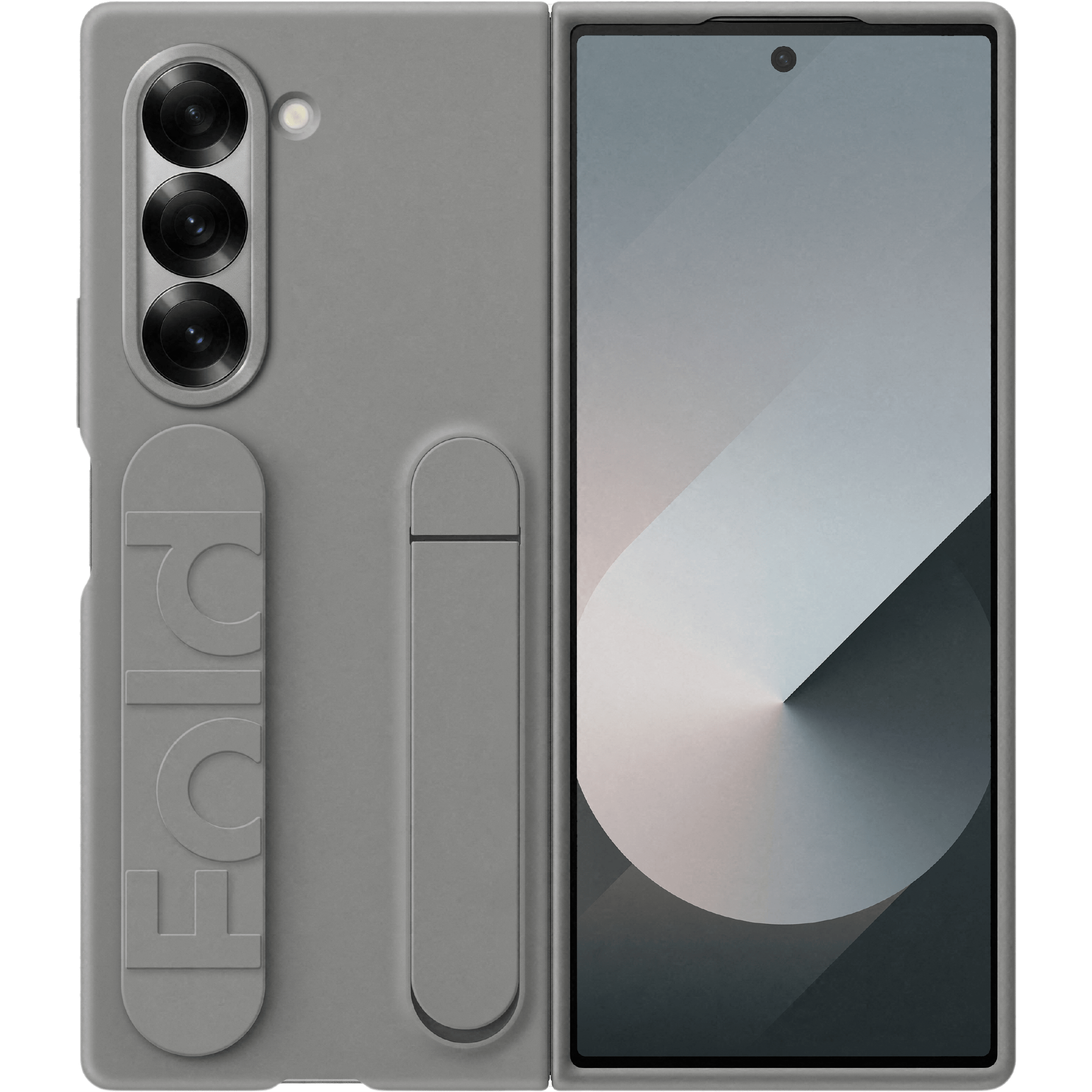 Samsung Galaxy Z Fold6 Siliconen Grip Hoesje Grijs - Voorkant & achterkant