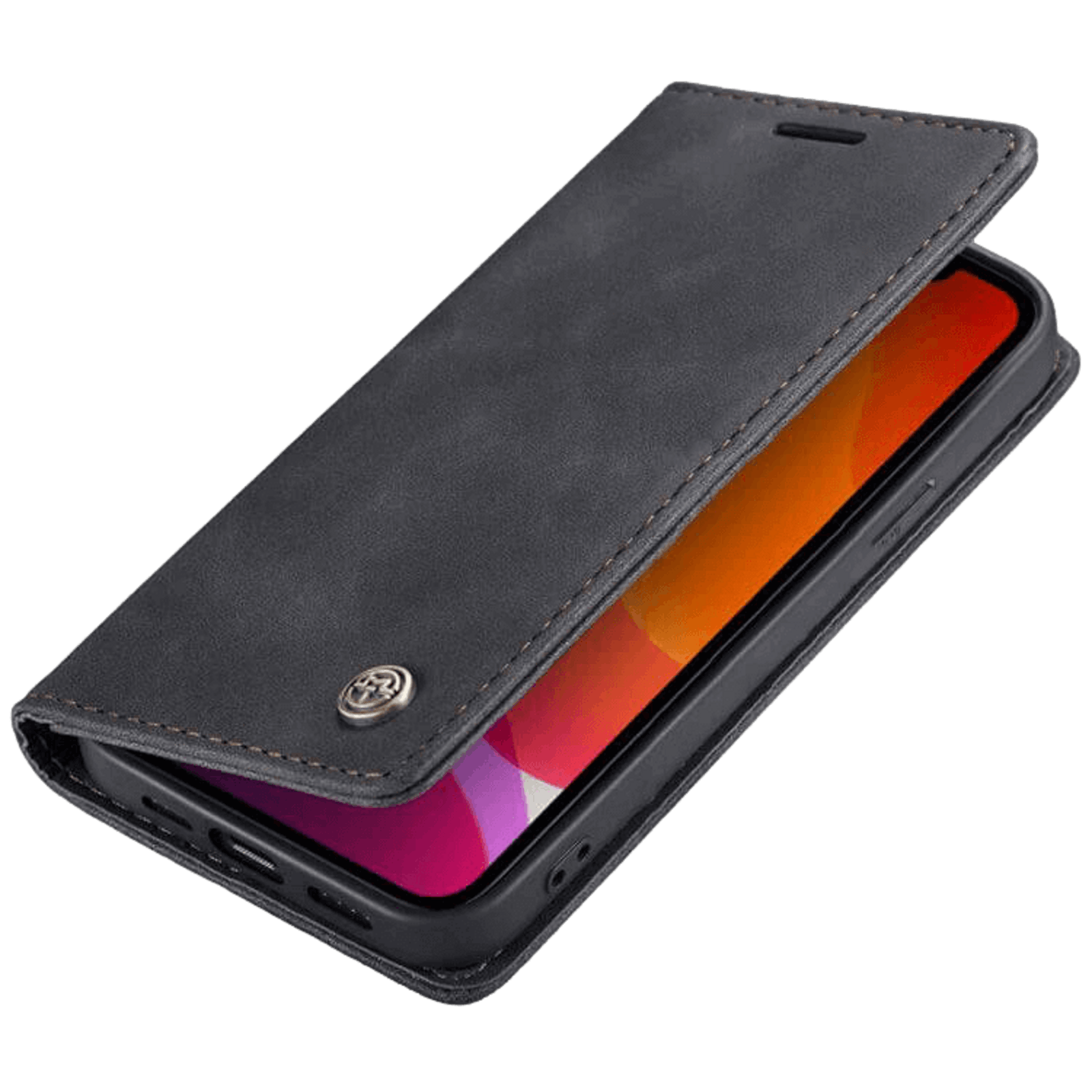 Caseme iPhone 13 Business Wallet Bookcase Hoesje Zwart