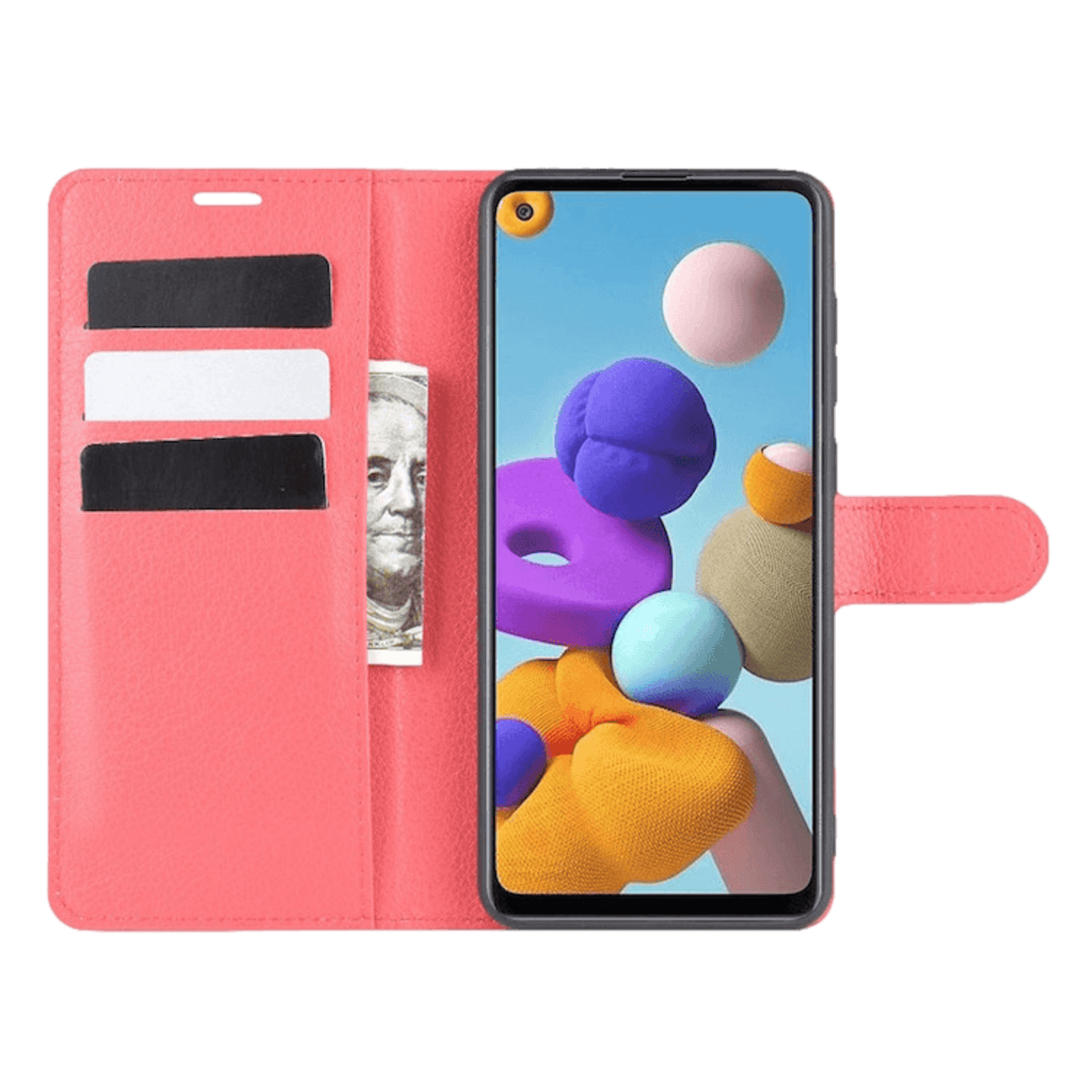 Mocaa Samsung Galaxy A21s Portemonnee Hoesje Pasjes Rood