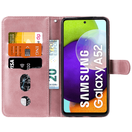 CaseBody Samsung Galaxy A52(s) Zipper Portemonnee Hoesje Rosegoud