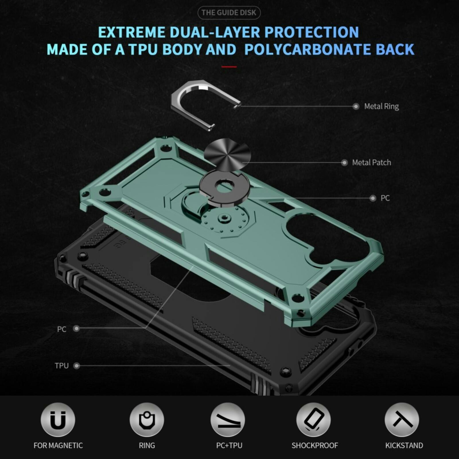 CaseBody Samsung Galaxy A36 Shield Case Groen