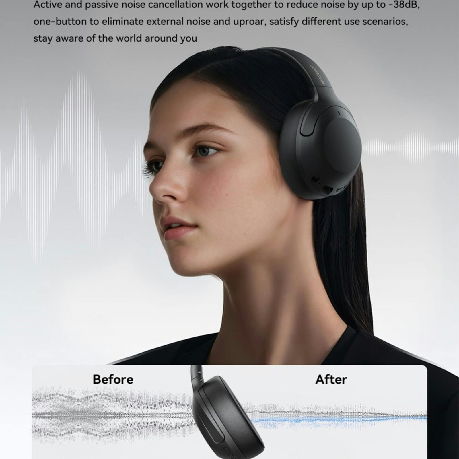 Joyroom ANC Wireless Headphones Zwart