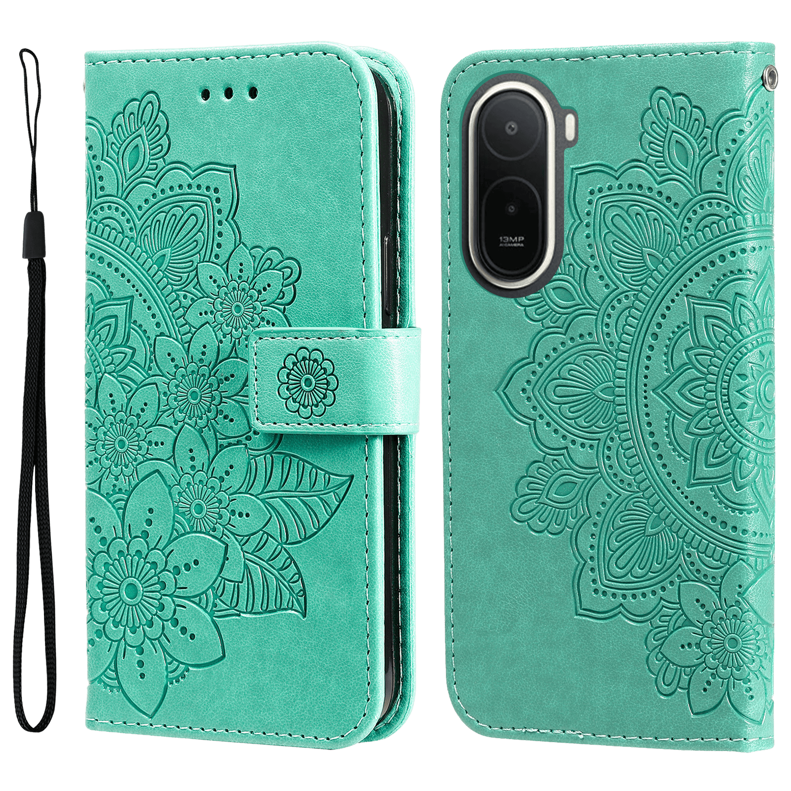 Mocaa Xiaomi Redmi A7 Pro Bookcase Hoesje Mandala Groen