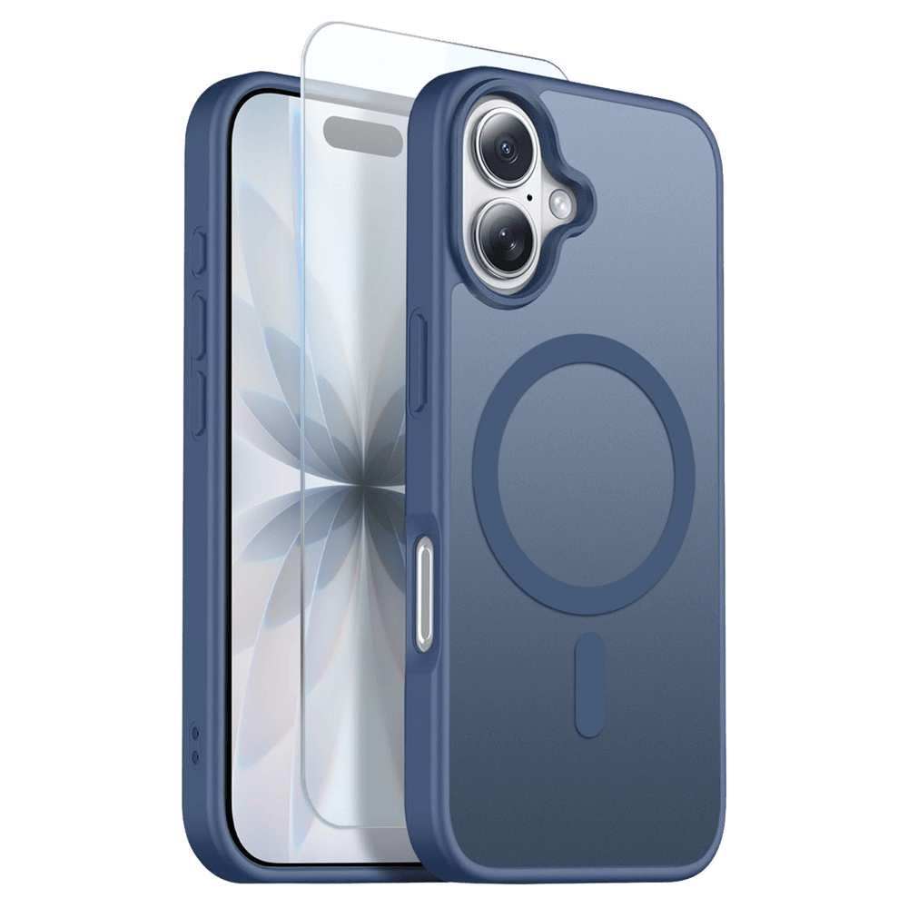 Northjo 2-in-1 iPhone 17 Hoesje – Shockproof, MagSafe + Screenprotector Blauw