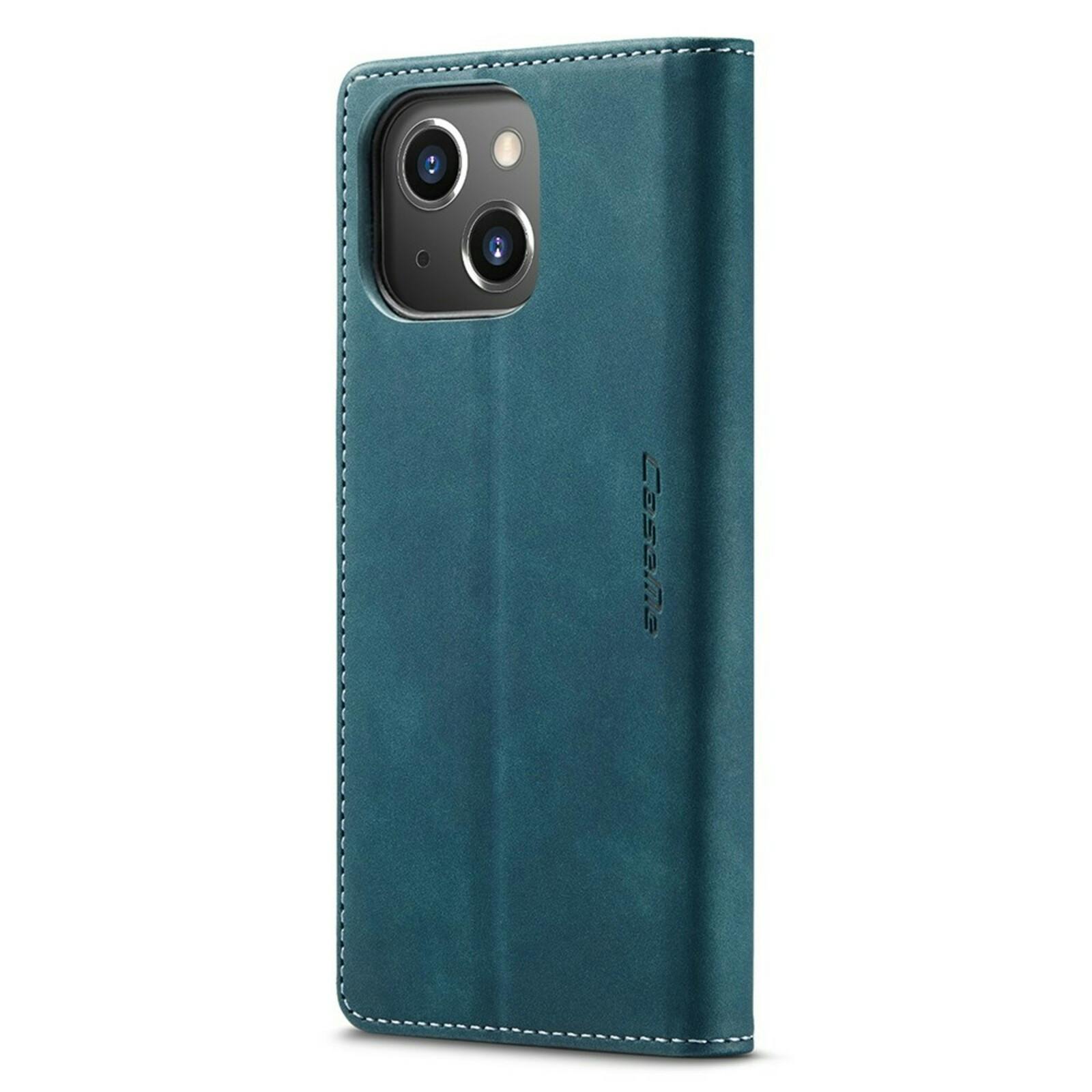 Caseme iPhone 13 Business Wallet Bookcase Hoesje Blauw